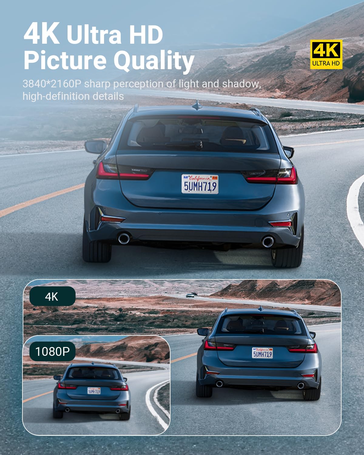 Dash Cam Front And Rear   Sarmert 2025 Upgraded 4K/1080P Dash Camera For Cars, 3.18' Screen Dual Dash Cam With 5G Wifi 2160P Night Vision 24H Parking Mode 170�Wide G Sensor Loop Recording Usb C Port