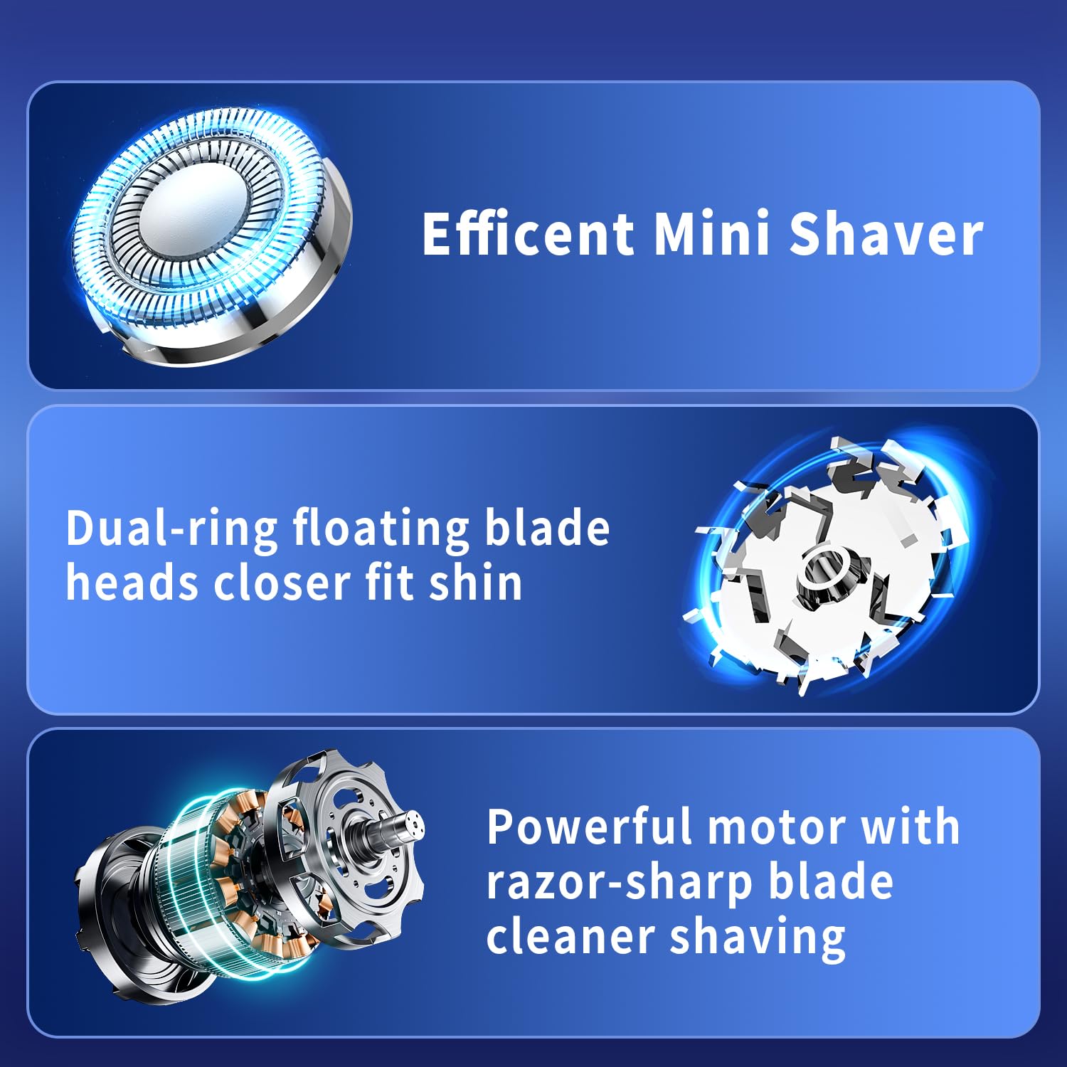 Mini Electric Shaver, Compact Electric Razor For Men Women, Usb C Rechargeable Mini Shaver, Waterproof Portable Shaver, Powerful