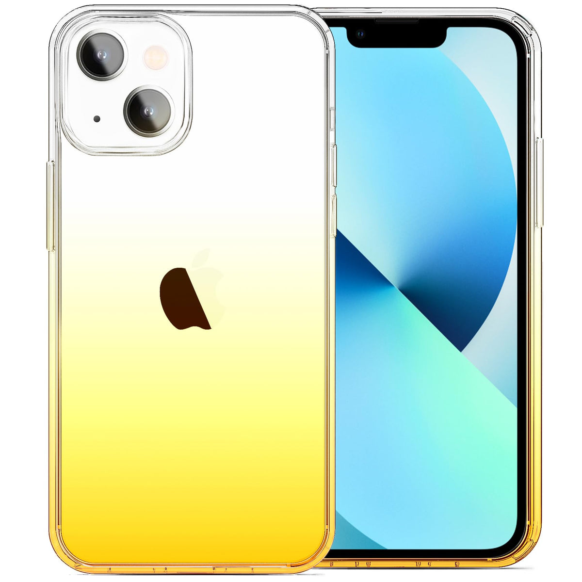 Jjgoo Compatible With Iphone 13 Case Clear Soft Transparent Shockproof Protective Slim Thin Bumper Phone Cover, Gradient Yellow