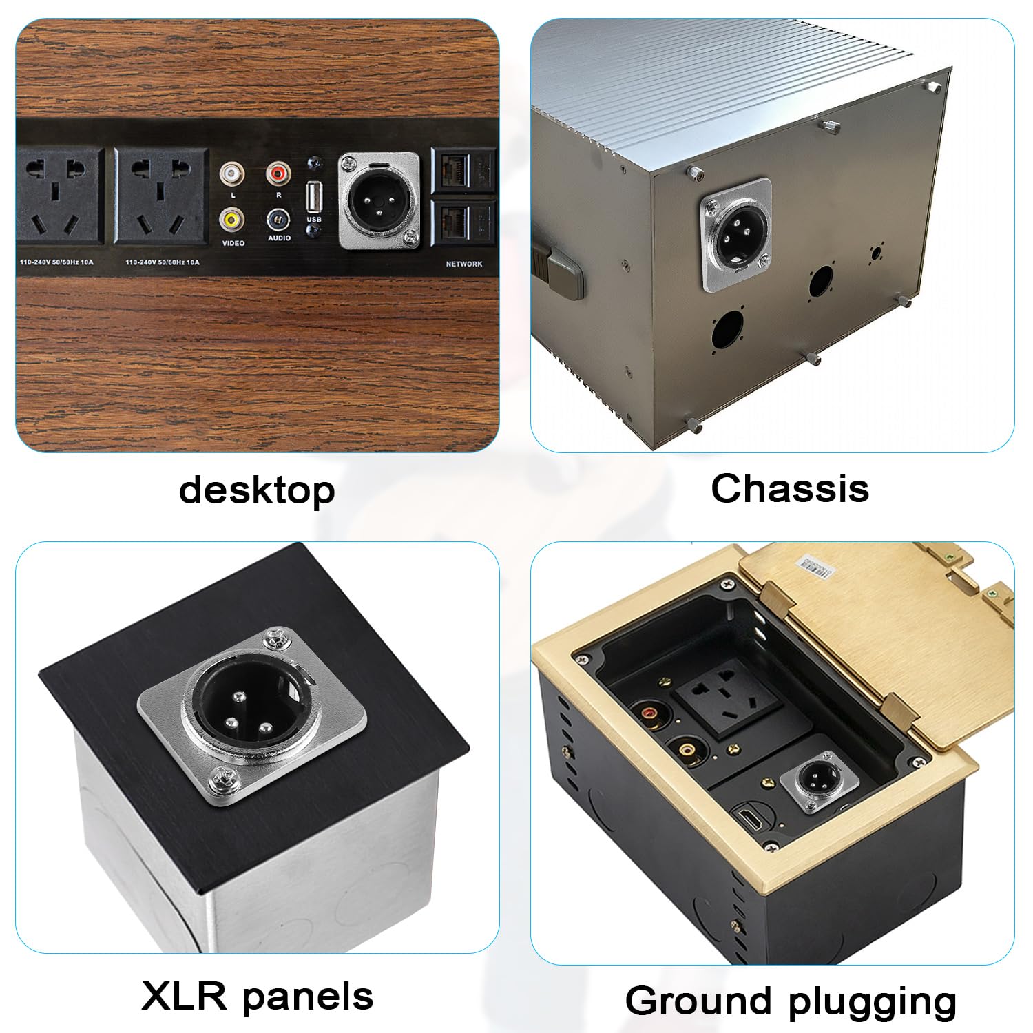 Qianrenon Xlr Male To Female Panel Mount Adapter - 3Pin Plug To Jack Connector, Feedthrough Bulkhead Coupler For Mic Sound Mixer