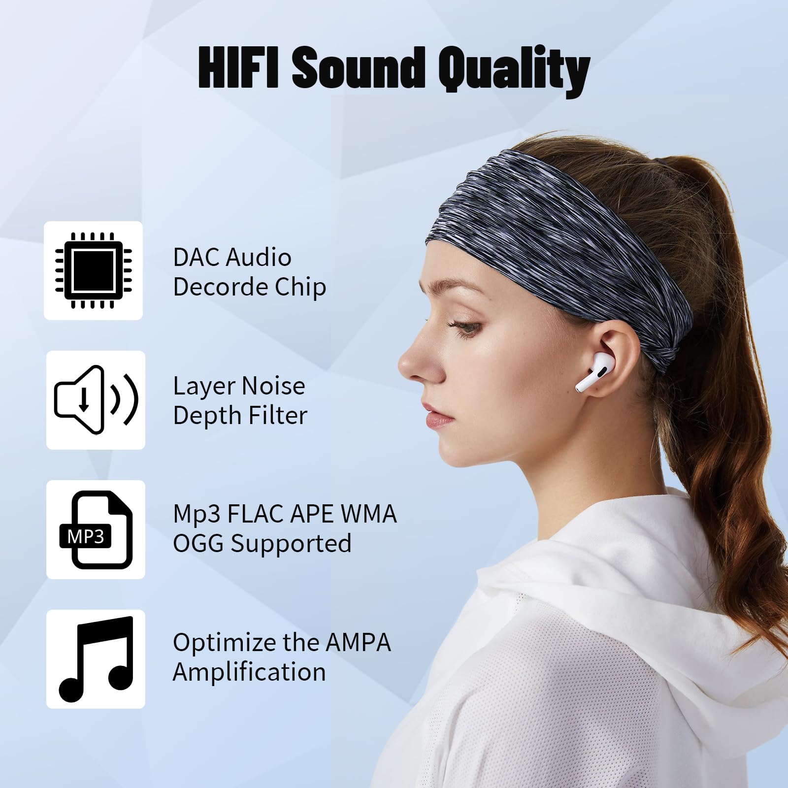 128Gb Mp3 Player With Bluetooth 5.3, Portable Digital Lossless Music Player With Built In Speaker, 2.0 In Full Touch Screen, Hif