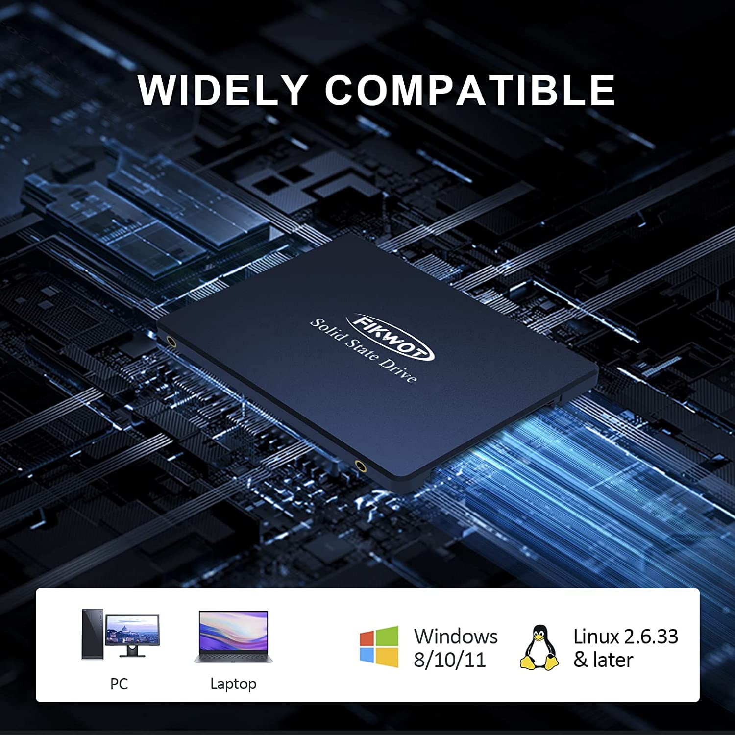Fikwot Fs810 256Gb Ssd Sata Iii 2.5'' 6Gb/S, Internal Solid State Drive 3D Nand Flash (Read/Write Speed Up To 550/450 Mb/S) Comp