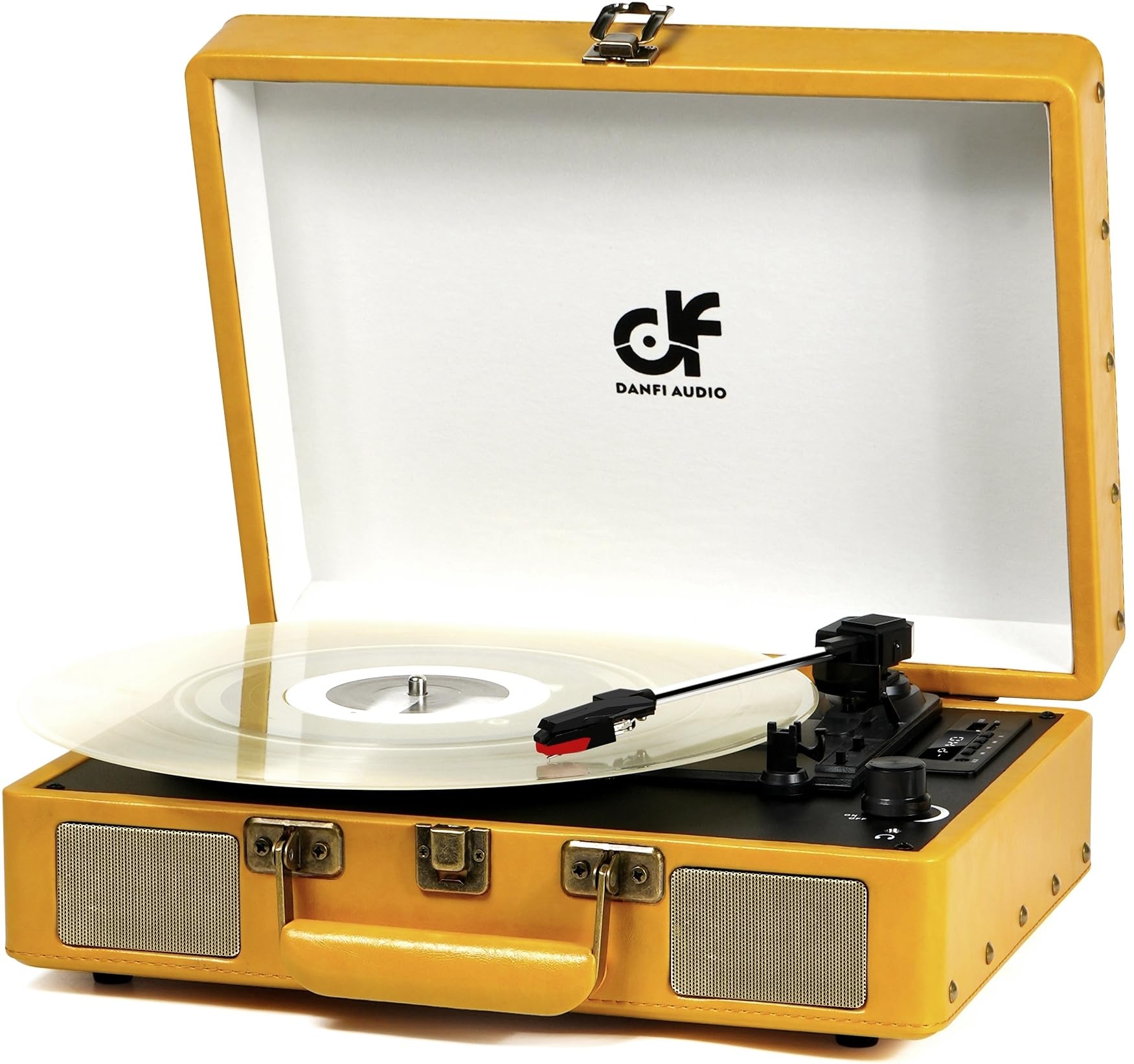 Vintage Record Player with Bluetooth 3-Speed Portable Suitcase Vinyl Record Player with Speakers, USB/SD Card Recording, RCA, AU