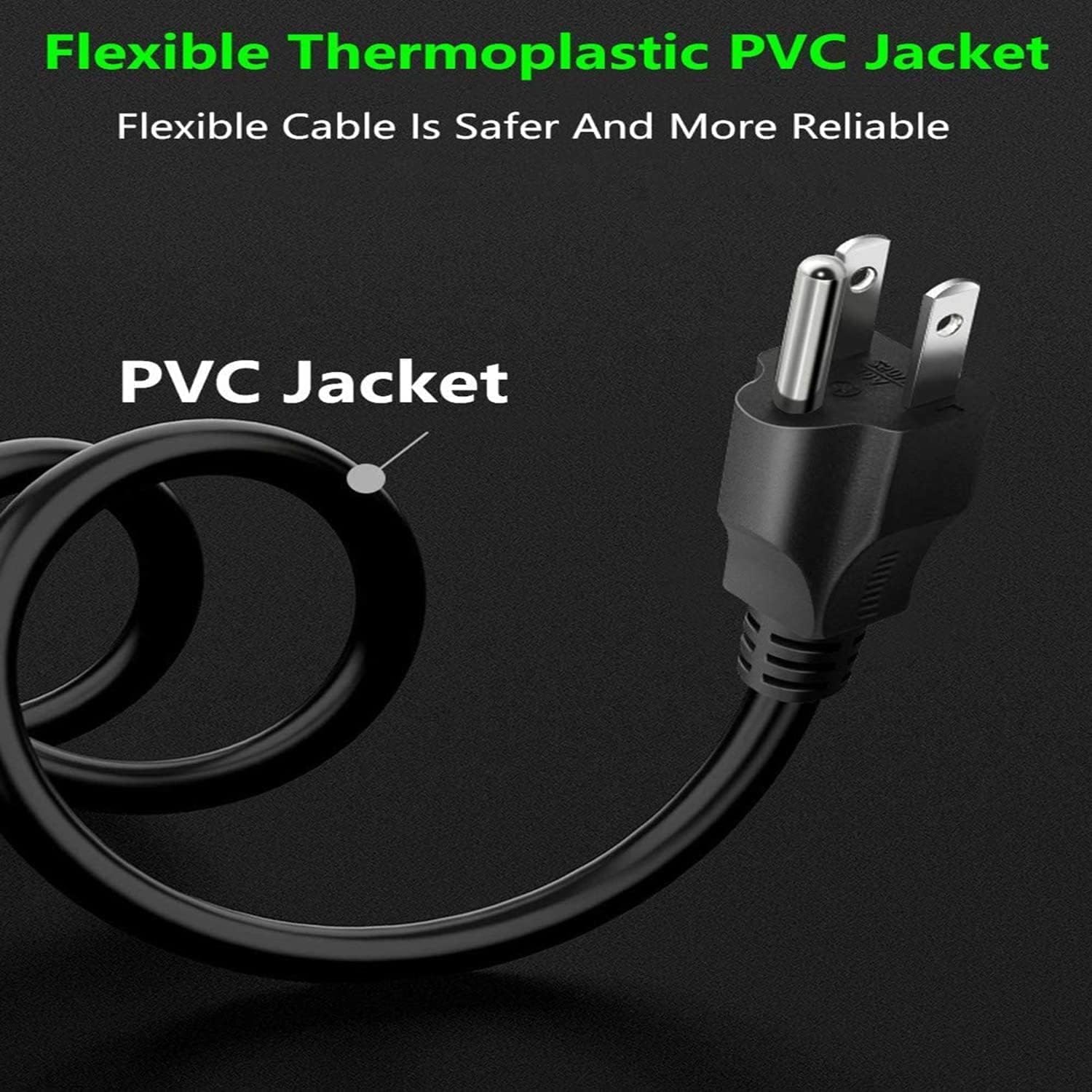 6Ft 18Awg Mickey Mouse Power Cord   Ideal For Lg Tv And Computer Power Cord   10A/1250W, 125V 120V 110V Load Power Cord Plugs