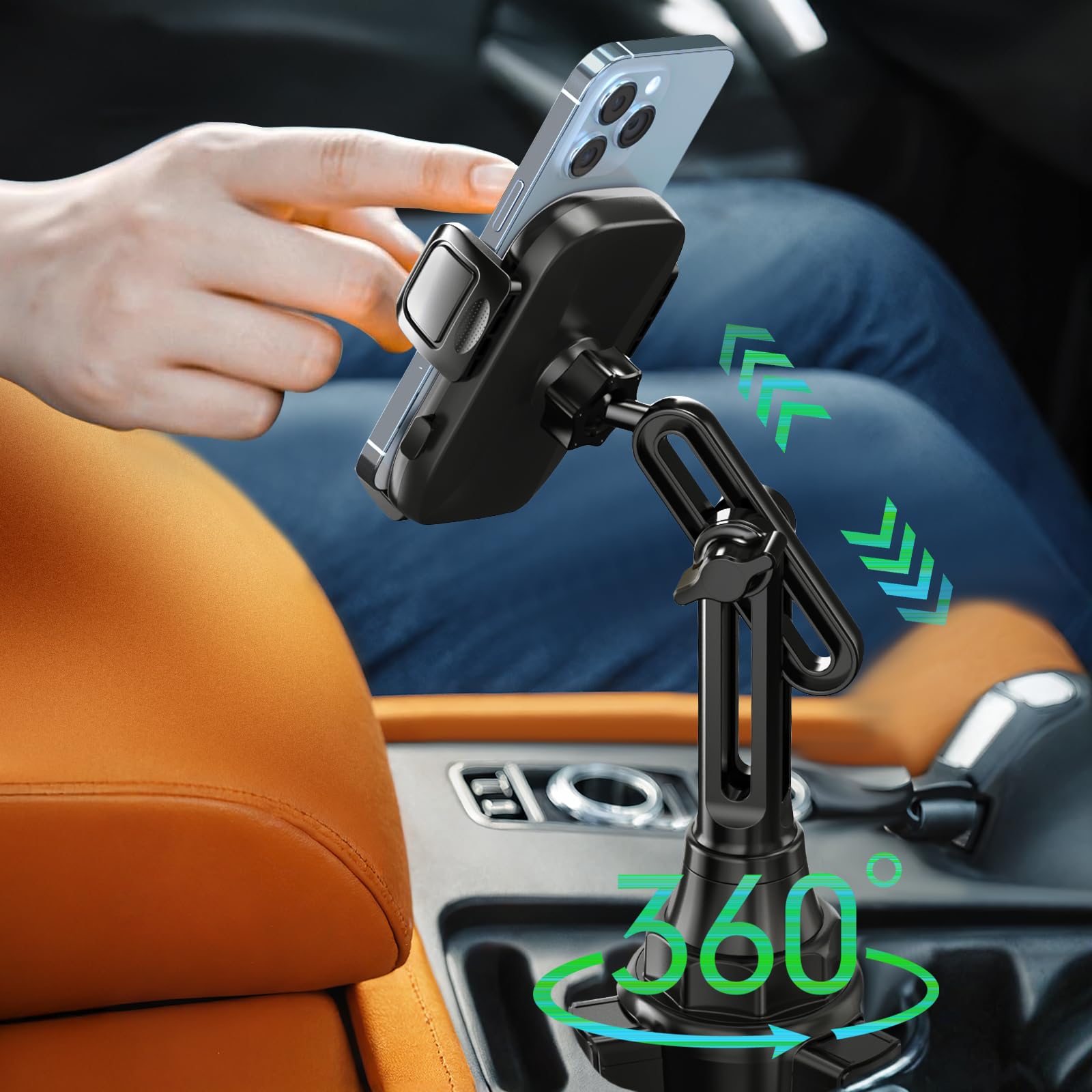 Cup Phone Holders For Your Car, Universal Adjustable Base And Long Neck Car Phone Mount Cradle, Cell Phone Holder Car Accessorie