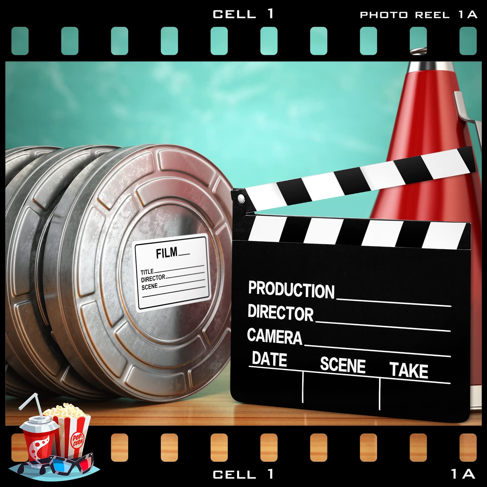 Jecery 40 Pcs Movie Film Clap Board 7 X 8 Inch Movie Clapboard Directors Clapper Clapboard Movie Night Party Decorations Writabl