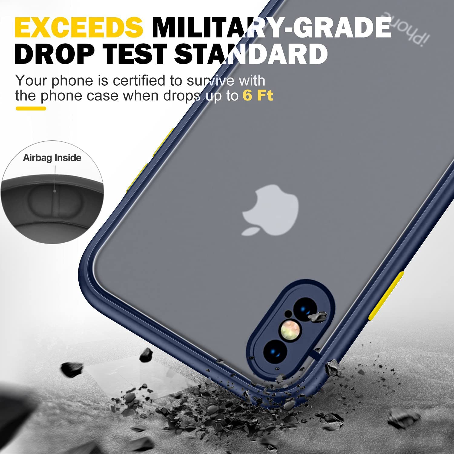 Kiomy Iphone X Case/Iphone Xs Case With 2 Hd Tempered Glass Screen Protectors, Translucent Matte Protection Cover With Soft Edge