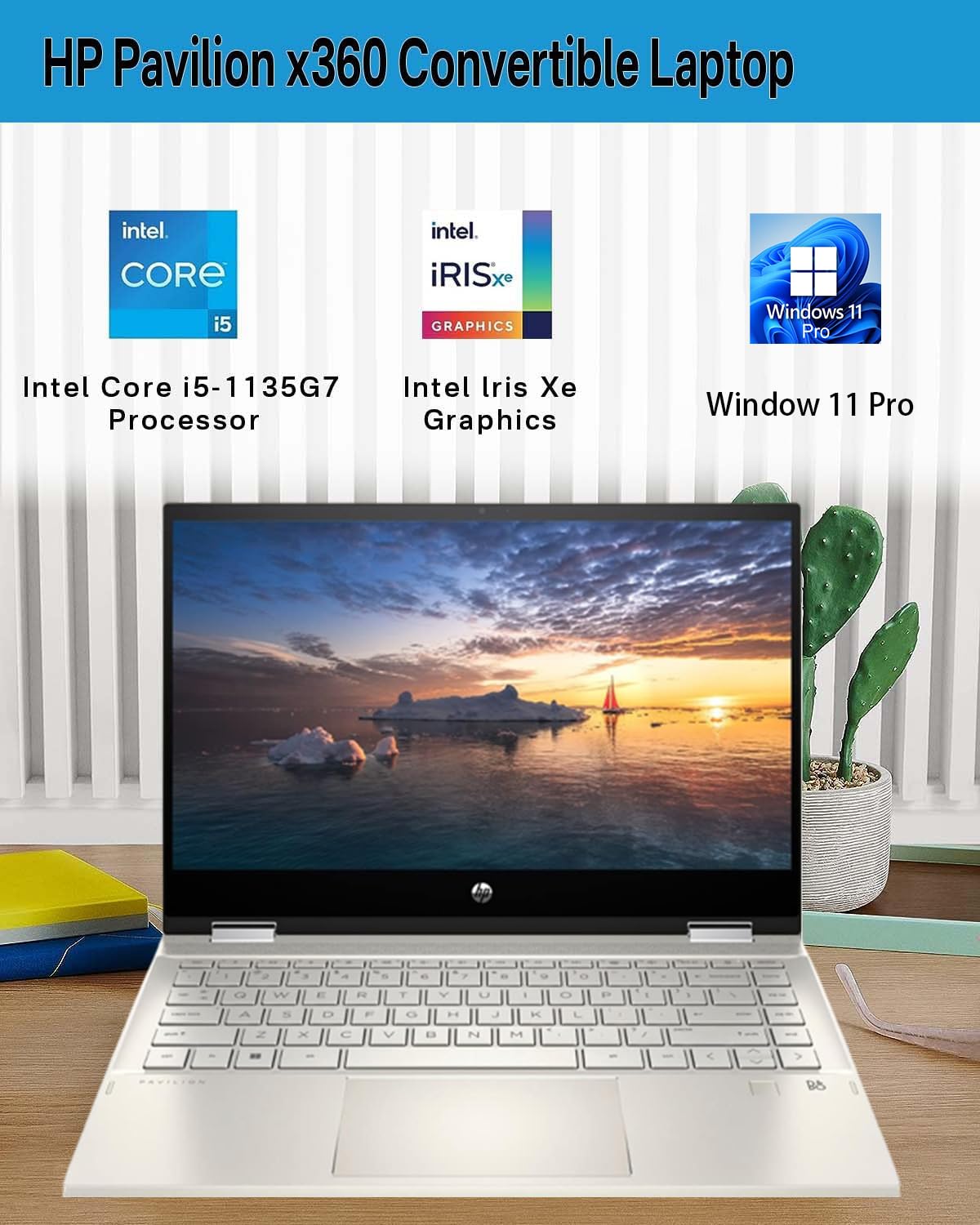Hp Pavilion X360 2 In 1 Laptop, 14 Inch Fhd Touch Screen, Intel Core I5 1135G7, Windows 11 Pro (16Gb Ram | 512Gb Ssd)