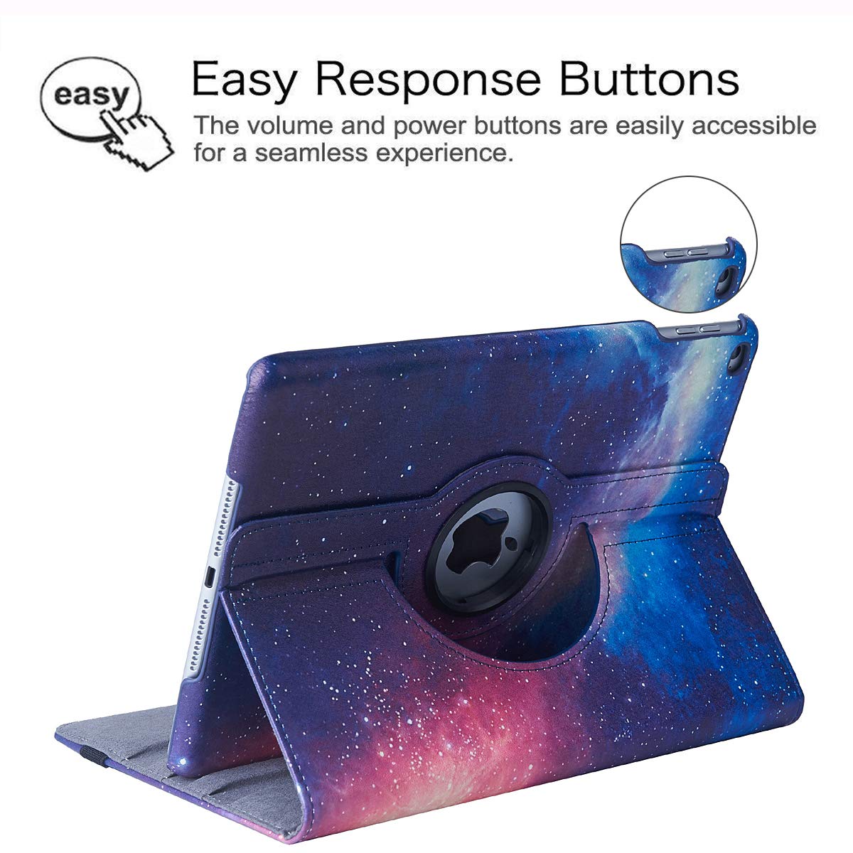 New Case For Ipad 9.7 Inch 2018 2017/ Ipad Air 2 Case   360 Degree Rotating Stand Protective Cover Smart Case With Auto Sleep/Wa