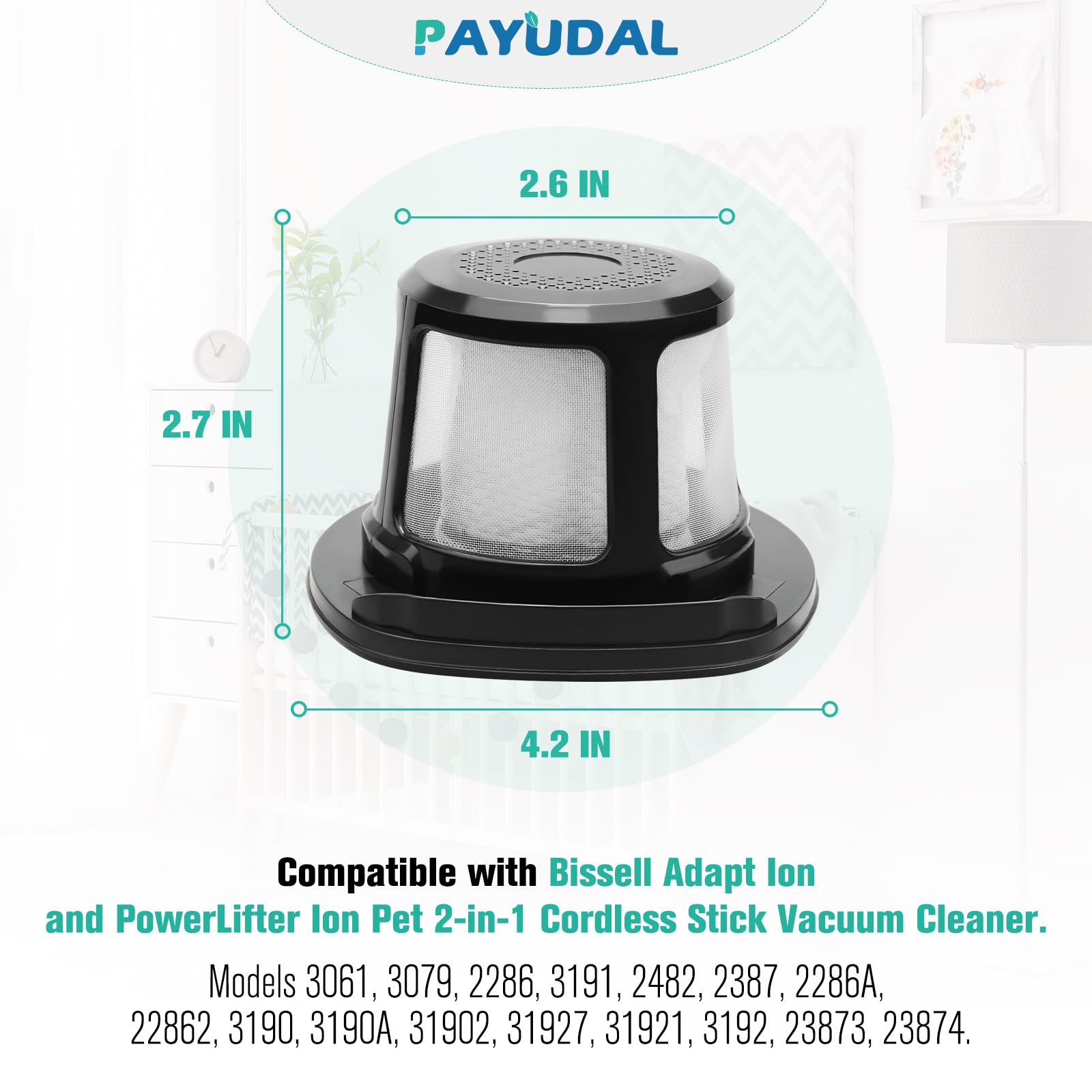 2 Pack 3061 3079 2286 3190 3191 Reusable Replacement Filter For Bissell Featherweight Cordless Xrt Stick Vacuum For Bissell Adap