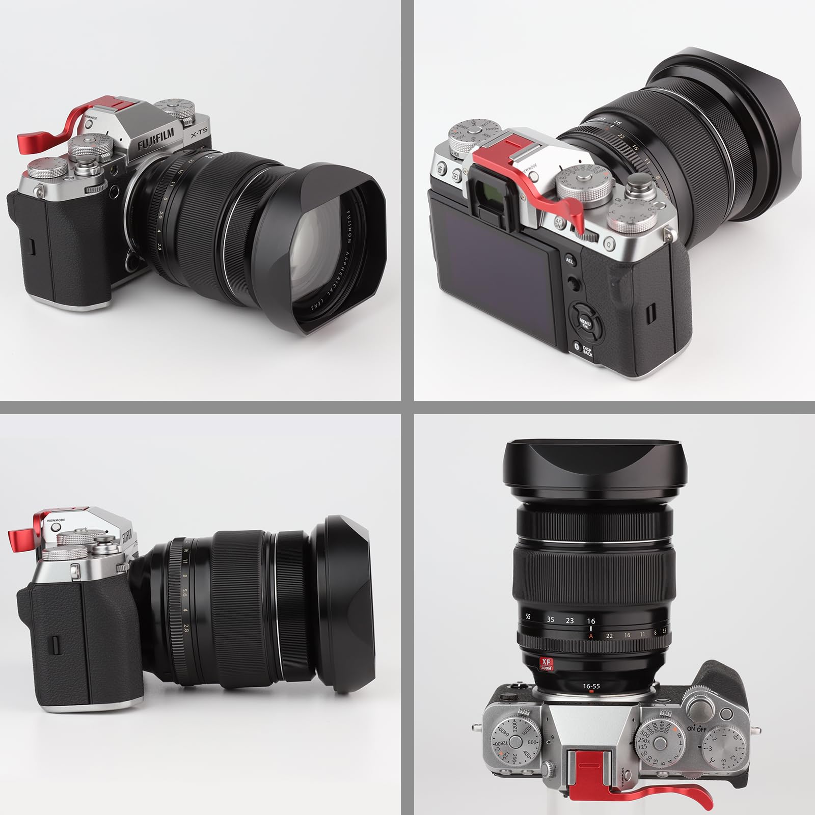 Haoge Lh X165 Square Metal Lens Hood Shade With Metal Cap For Fujifilm Fuji Fujinon Xf Xf16 55Mm F2.8 R Lm Wr Lens Xf 16 55Mm/F2