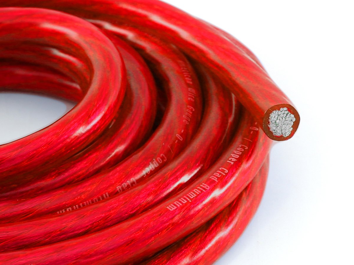 Knukonceptz Bassik 4 Gauge Red Power/Ground Wire Cable   20 Feet