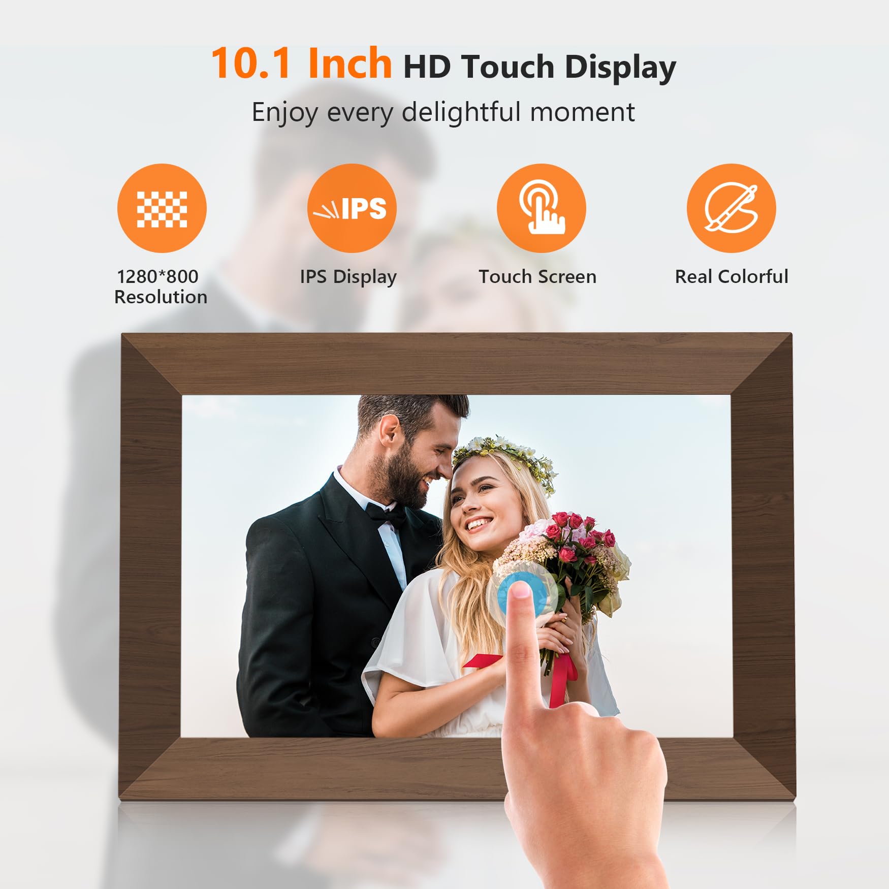 Uhale 2 Pack Digital Photo Frame 32Gb Storage 10.1 Inch Wifi Electronic Picture Frame Desktop Ips Touch Screen Hd Display Sd Car