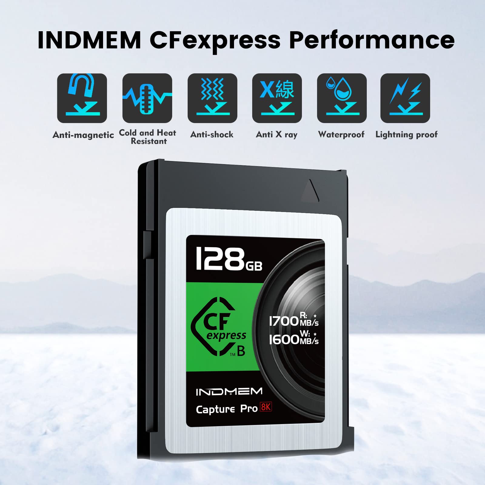 128Gb Cfexpress Type B Memory Card, Raw 4K/8K Video Recording,Up To 1700Mb/S Read, 1600Mb/S Write, Compatible With Nikon Z6/Z7/D6,Canon Eos 1Dxmark Iii/Eos R5,Panasonic S1/S1R,Dji Ronin 4D