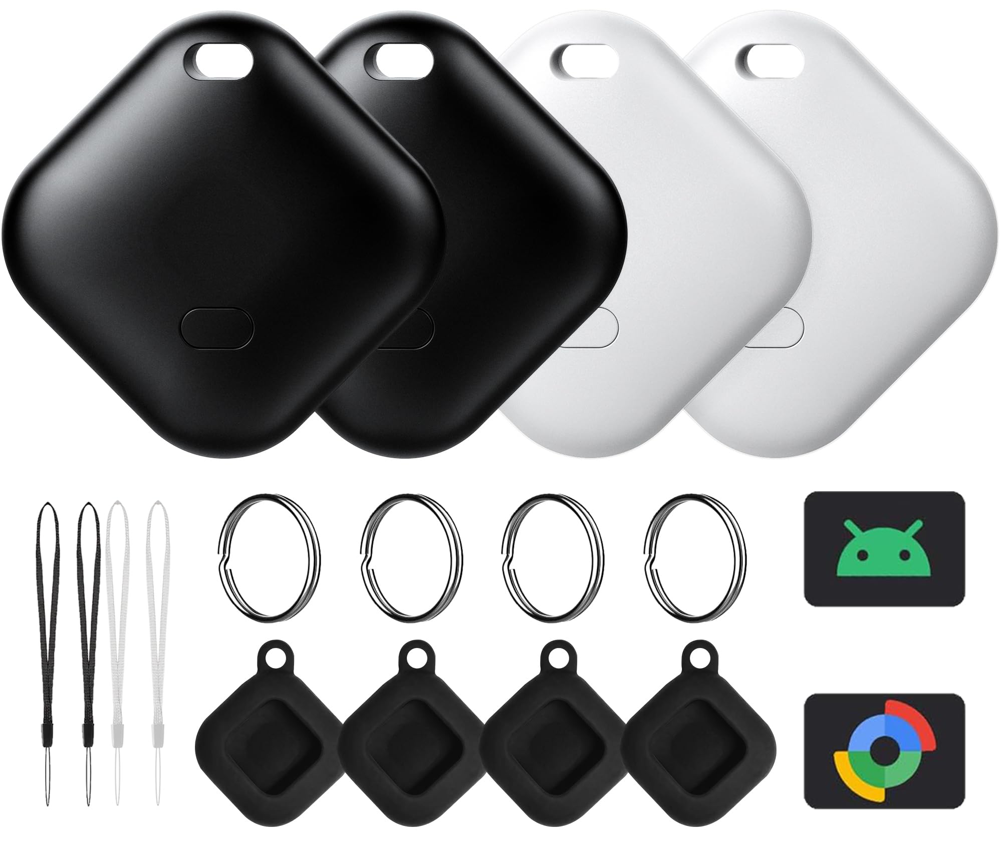 Air Tag for Android, Tags-4 Pack Tracker with 4 Case, Works via Google Find Hub App, Android Tracker Tags, Item Finder for Key, 