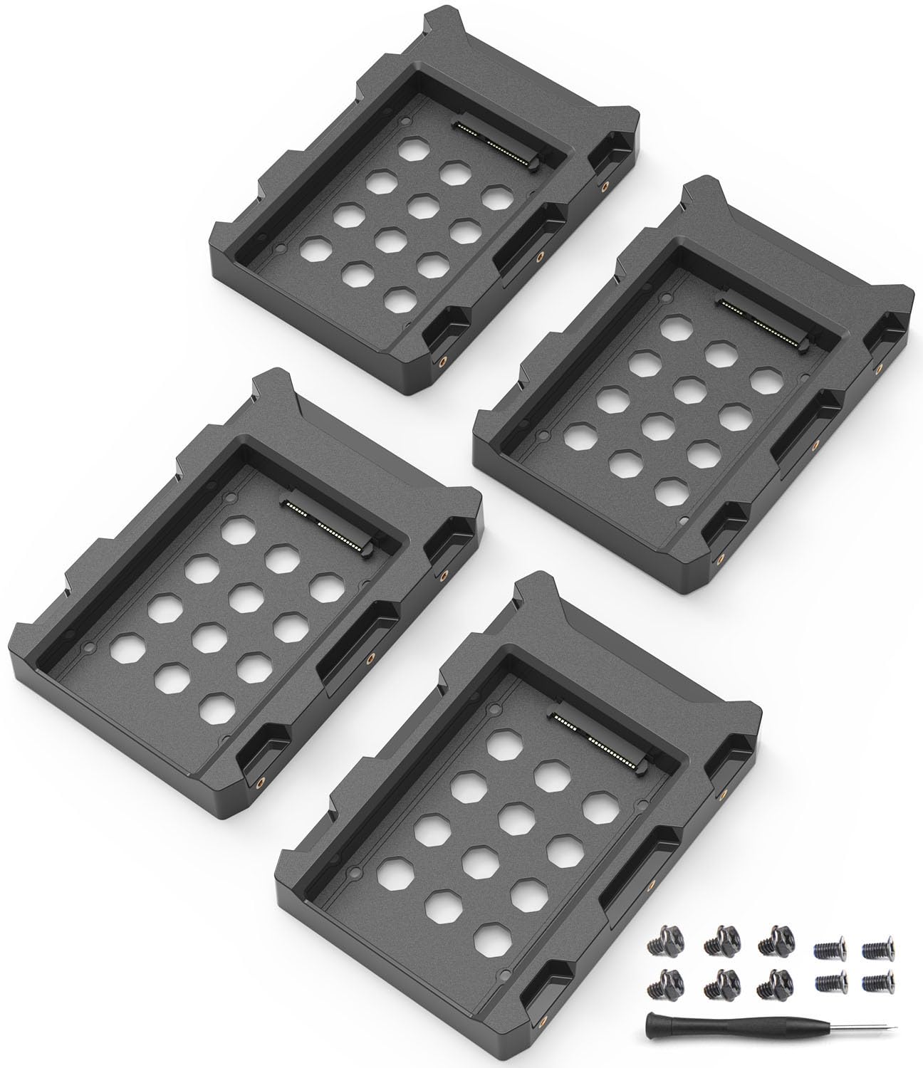 Decorstat 4 Pack Ssd Hdd Holder Mounting Bracket Hard Drive Adapter 2.5'' To 3.5'' Ssd Bracket Converter Internal Hard Disk Driv