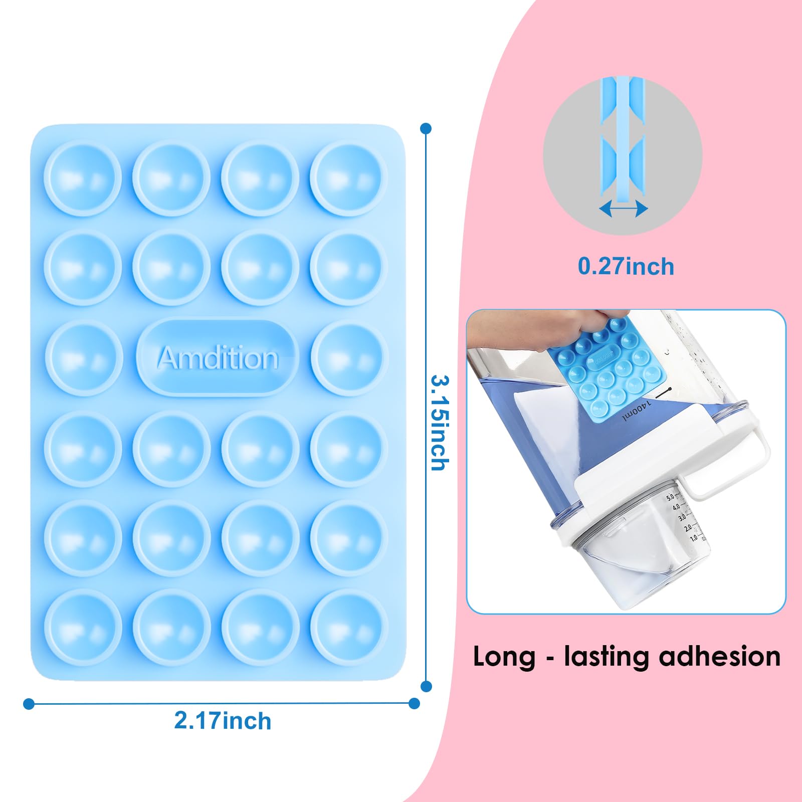 Double-Sided Silicone Suction Cup Phone Case Mount, Hands-Free Strong Grip Holder For Selfies & Videos, Universal Silicon Phone