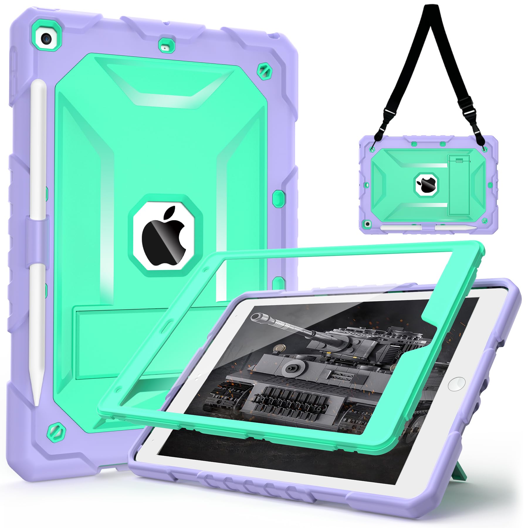 Timism Case For Ipad 9Th/8Th/7Th Generation 2021/2020/2019 (10.2 Inch)   Heavy Duty Shockproof Protective Cover With Screen Prot