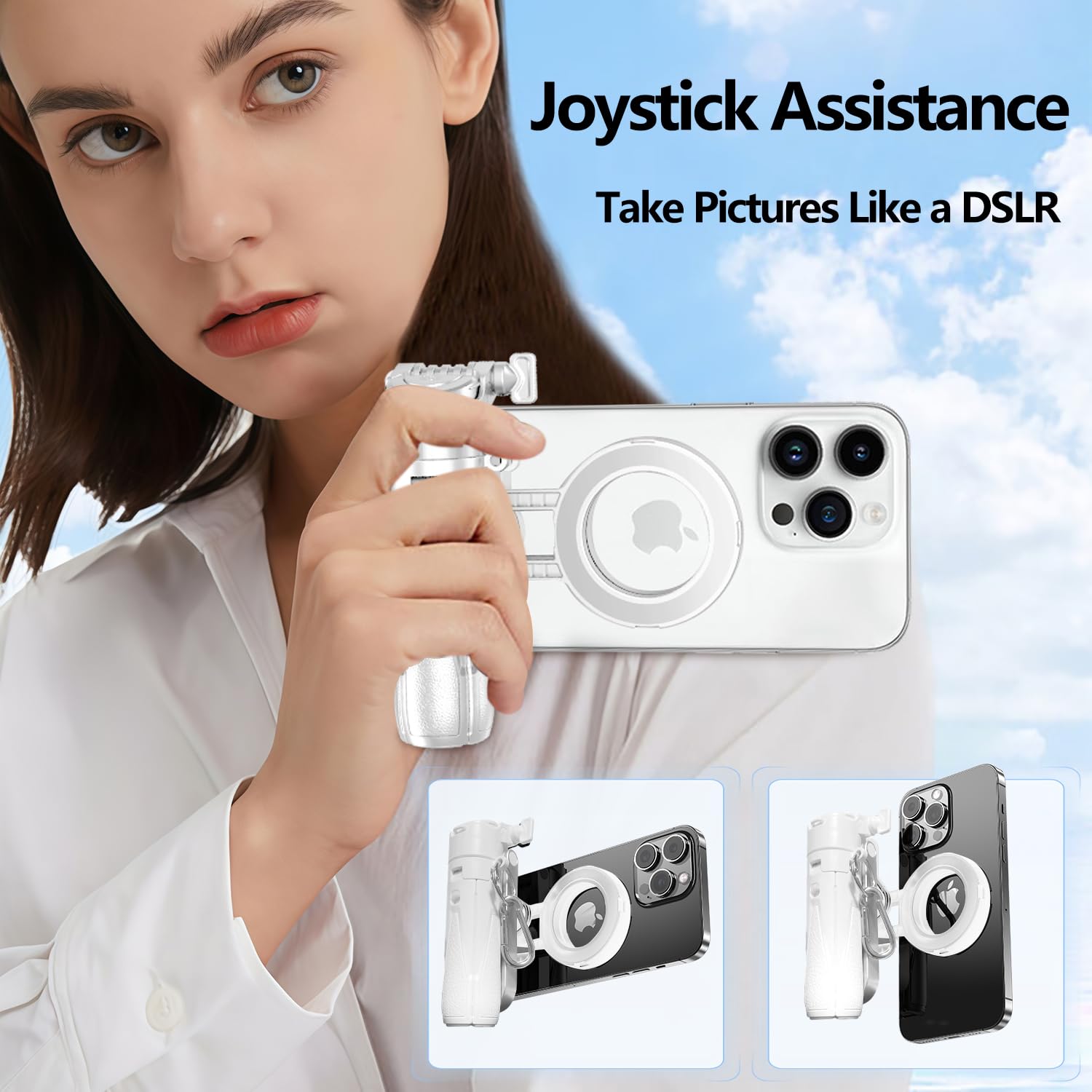 Yayusi Magnetic Compact Mini Phone Selfie Stick, Small Portable Pocket Tripod For Iphone/Android, Magnetic Chuck & Clip 2 In 1,