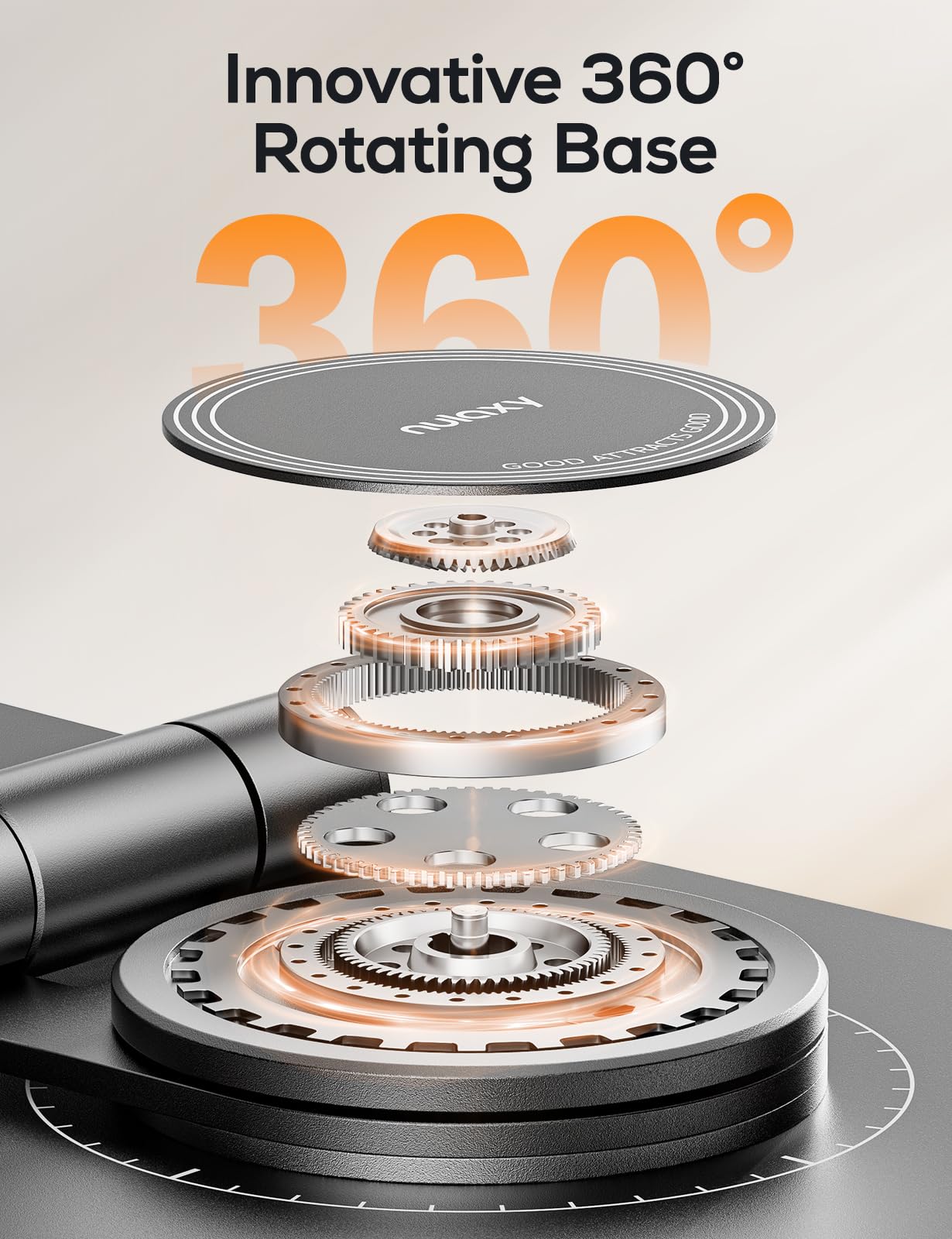 Nulaxy 360 Rotating Cell Phone Stand, Fully Adjustable Foldable Desktop Phone Holder Cradle Dock, Thick Case Friendly, Compatibl