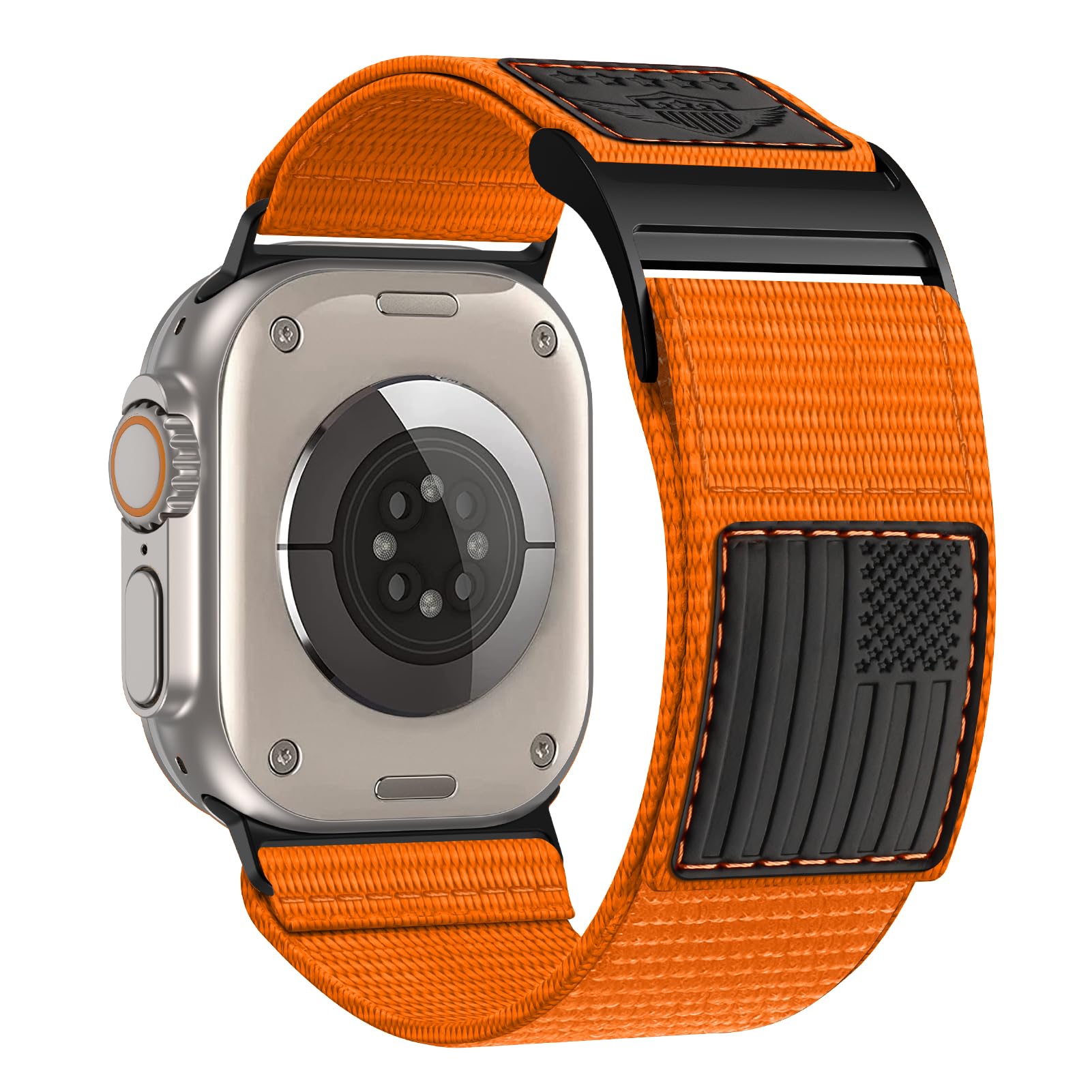 Rugged Nylon Band For Apple Watch Ultra Band 49Mm 45Mm 44Mm 42Mm,Soft Sport Loop Adjustable Wristbands Replacement Strap For App