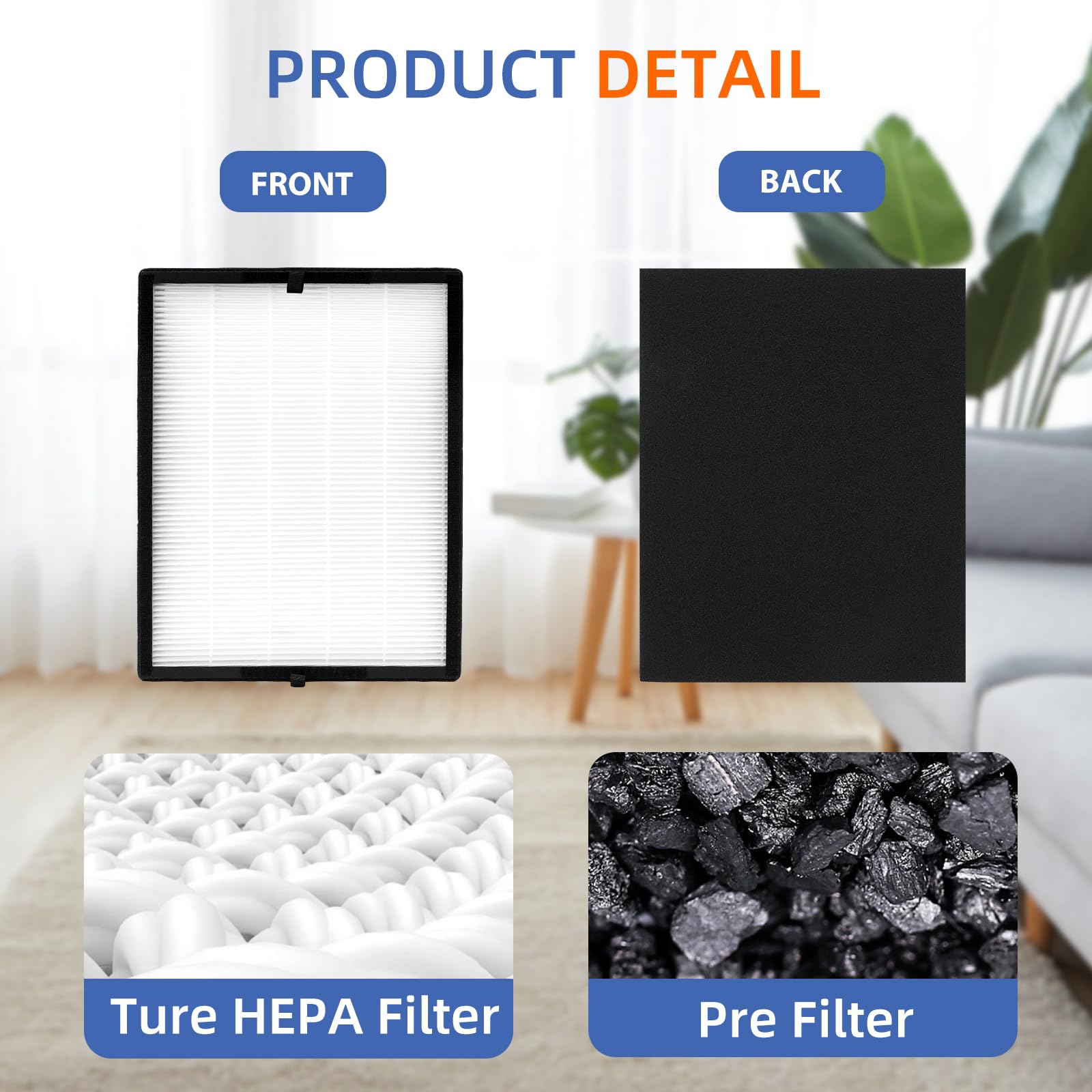 2 Pack 45I Replacement Filter For Breathesmart Flex Bh400 45I Air Purifier H13 Grade True Hepa Fresh Filter B4 Pure / Fl40
