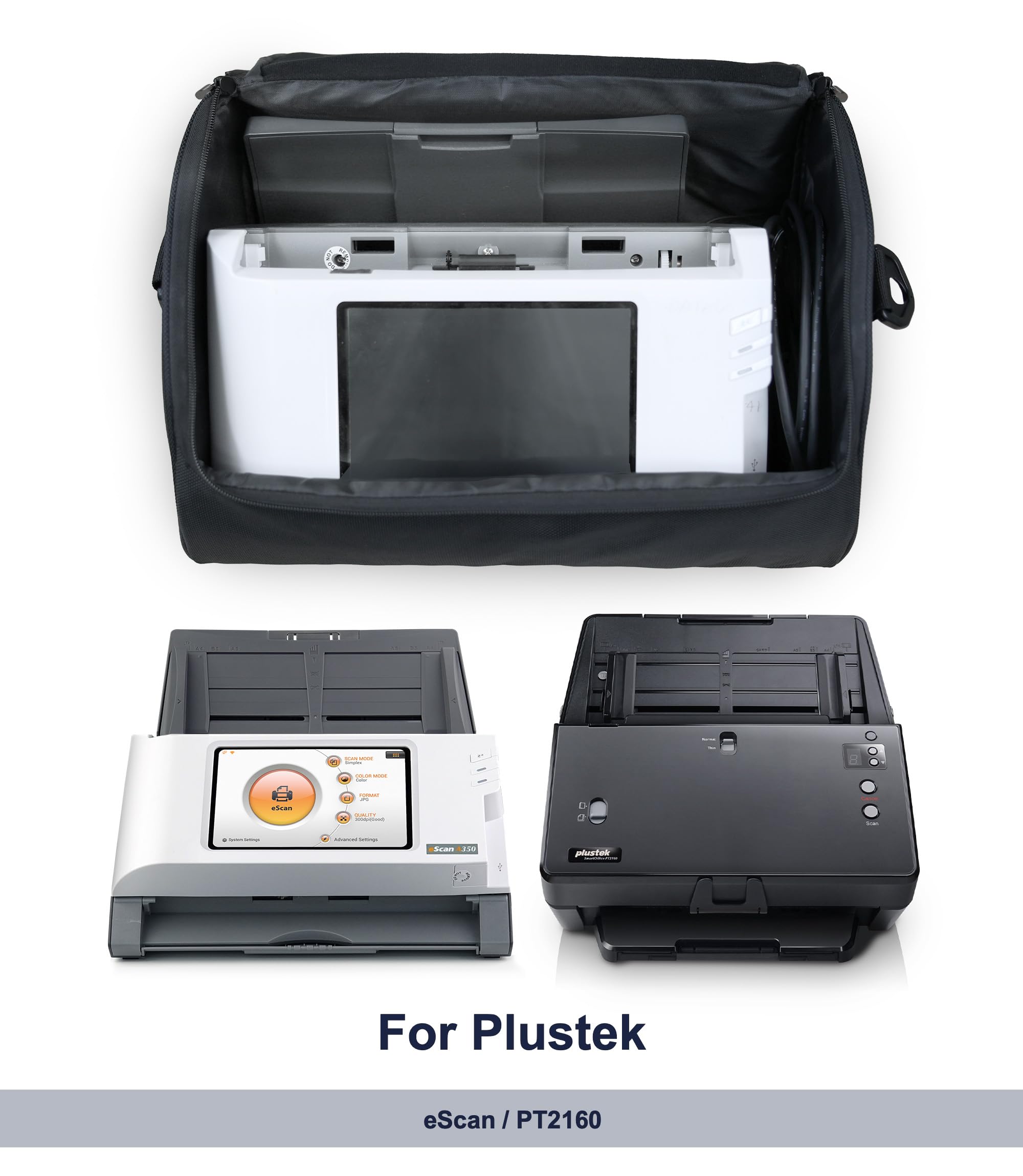 Plustek Large Document Scanner Carrying Case Bag   For Plustek Scanner, Fujitsu Fi Series, Brother And Raven Scanner Use, Dust P