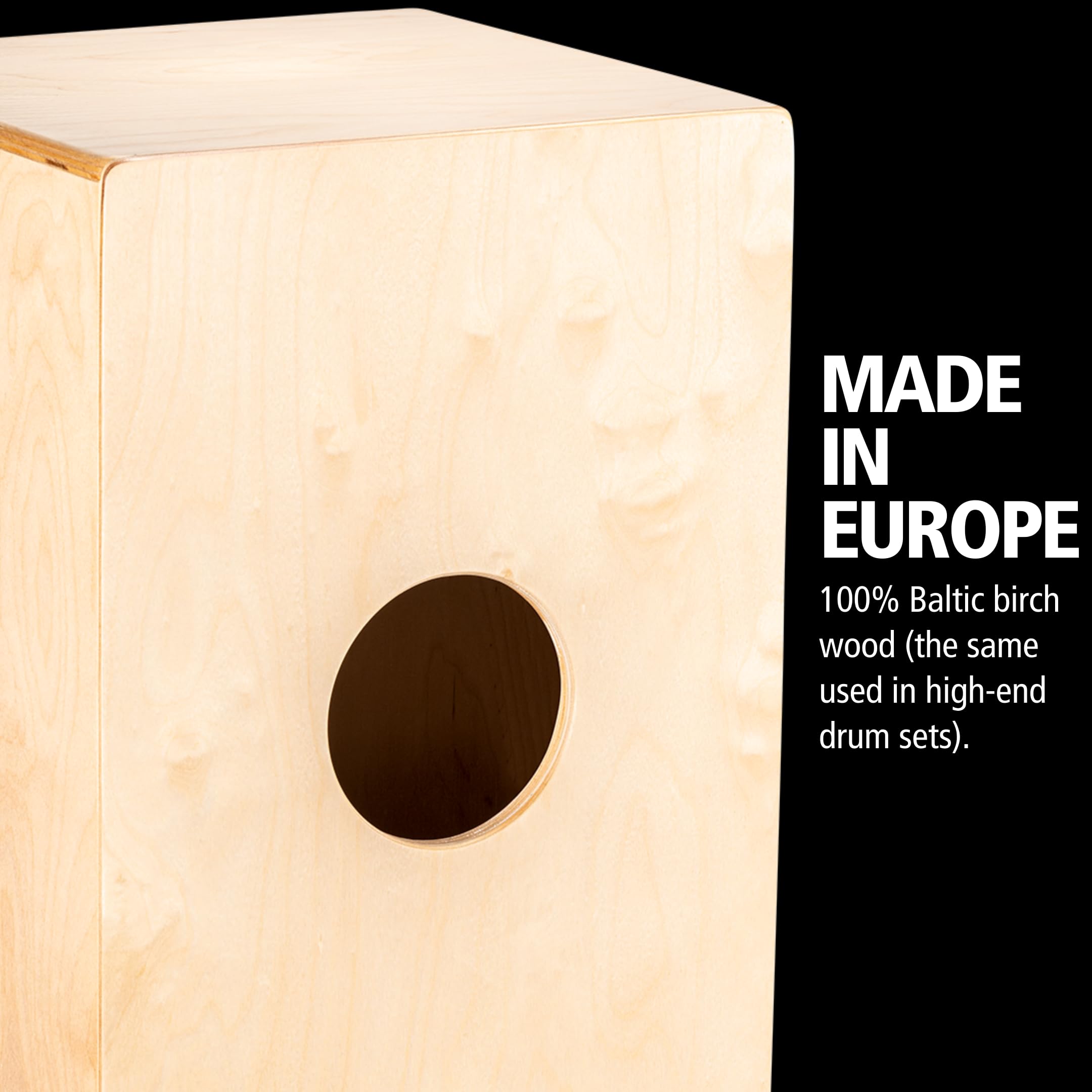 Meinl Percussion Snarecraft Pickup Snare Cajon Box Drum With Electronics For Amp Or Pa System � Not Made In China � Play With Your Hands, Baltic Birch, 2 Year Warranty (Psc100Nt)