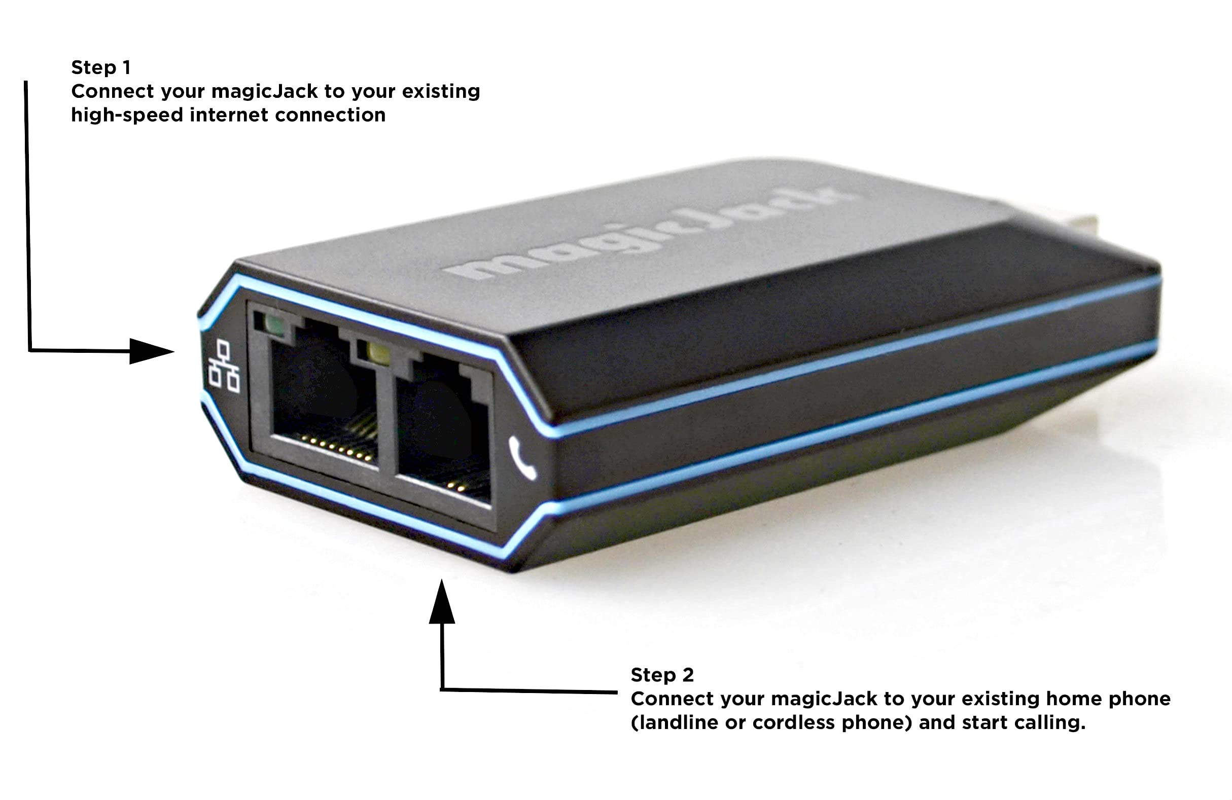 Magicjack, New 2023 Voip Phone Adapter, Portable Home And On The Go Digital Service. Unlimited Calls To Us And Canada. No Monthl