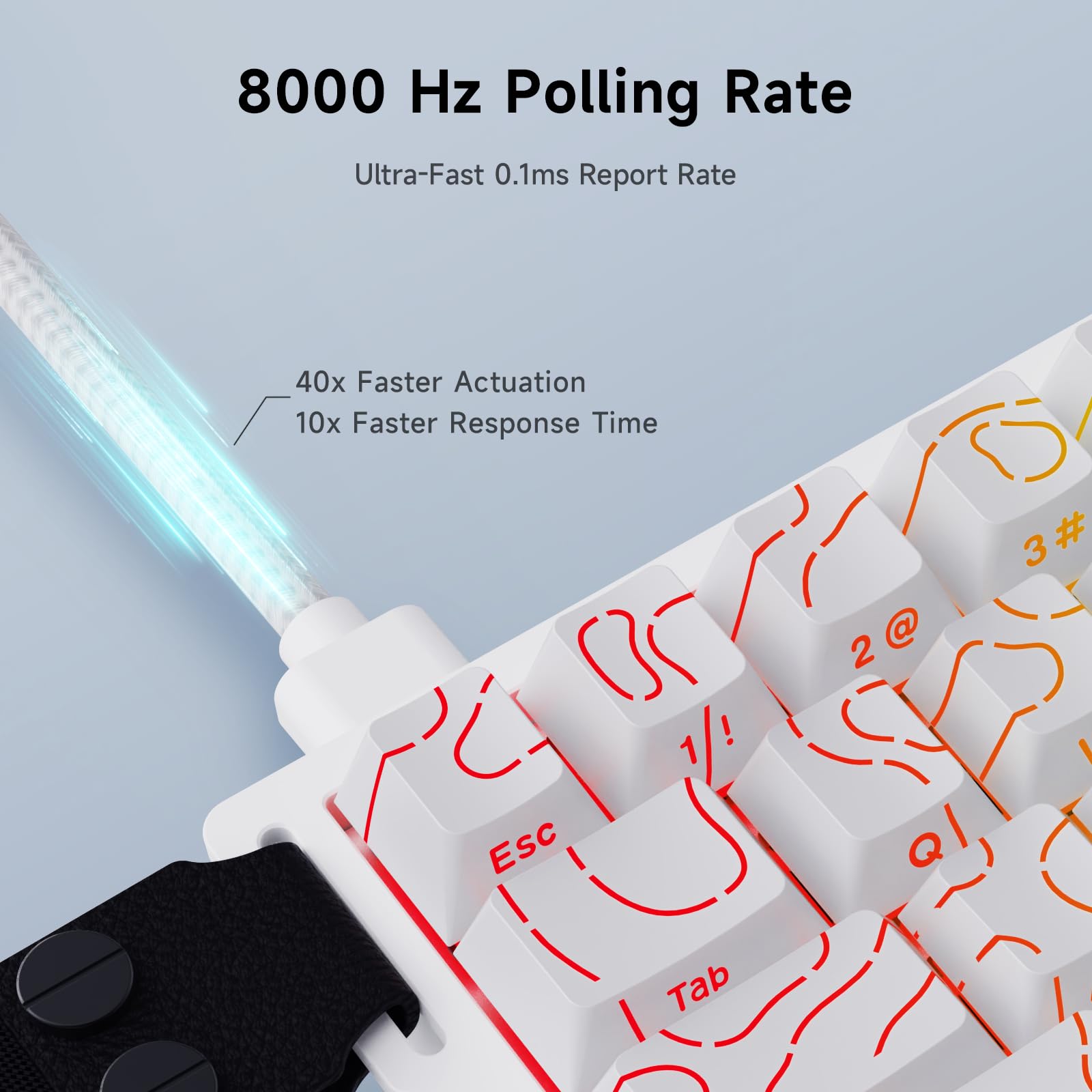 Mchose Ace 68 60% Mechanical Gaming Keyboard Wired Rapid Trigger Hall Effect Keyboard Magnetic Switch Hyper-Fast Adjustable Actu