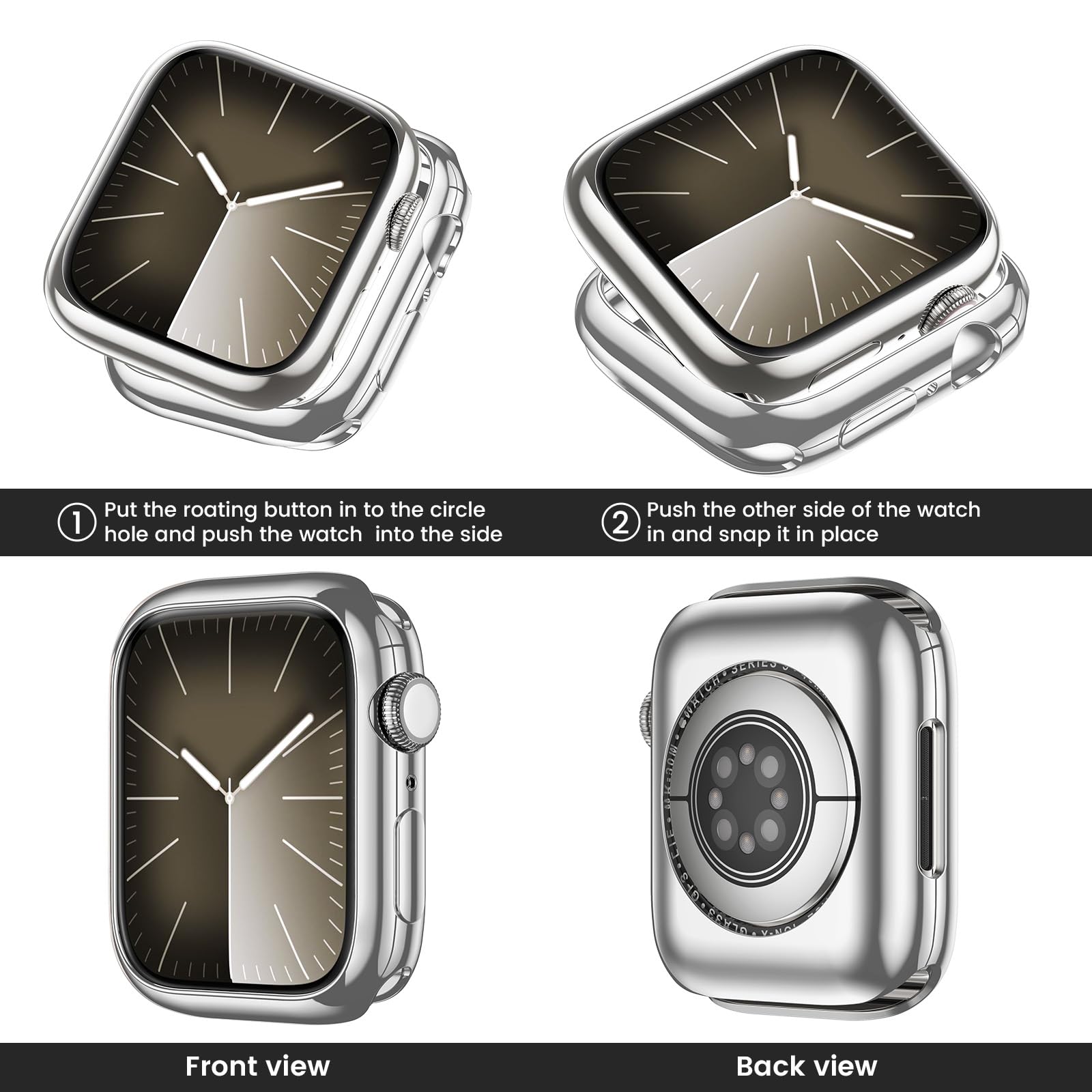 [2 Pack] Goton Bumper Case For Apple Watch Series Se2 Se 6 5 4 40Mm, Ultra Thin Soft Tpu Shockproof Case Cover Bumper Protector