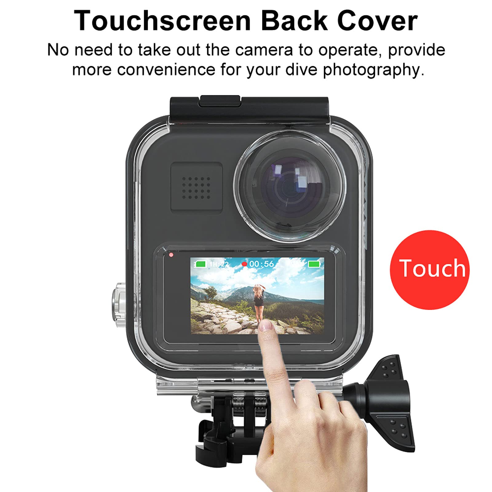 Touchscreen Waterproof Housing Case For Gopro Max 360 Diving Protection Underwater Dive Cover For Go Pro Max Camera Accessories