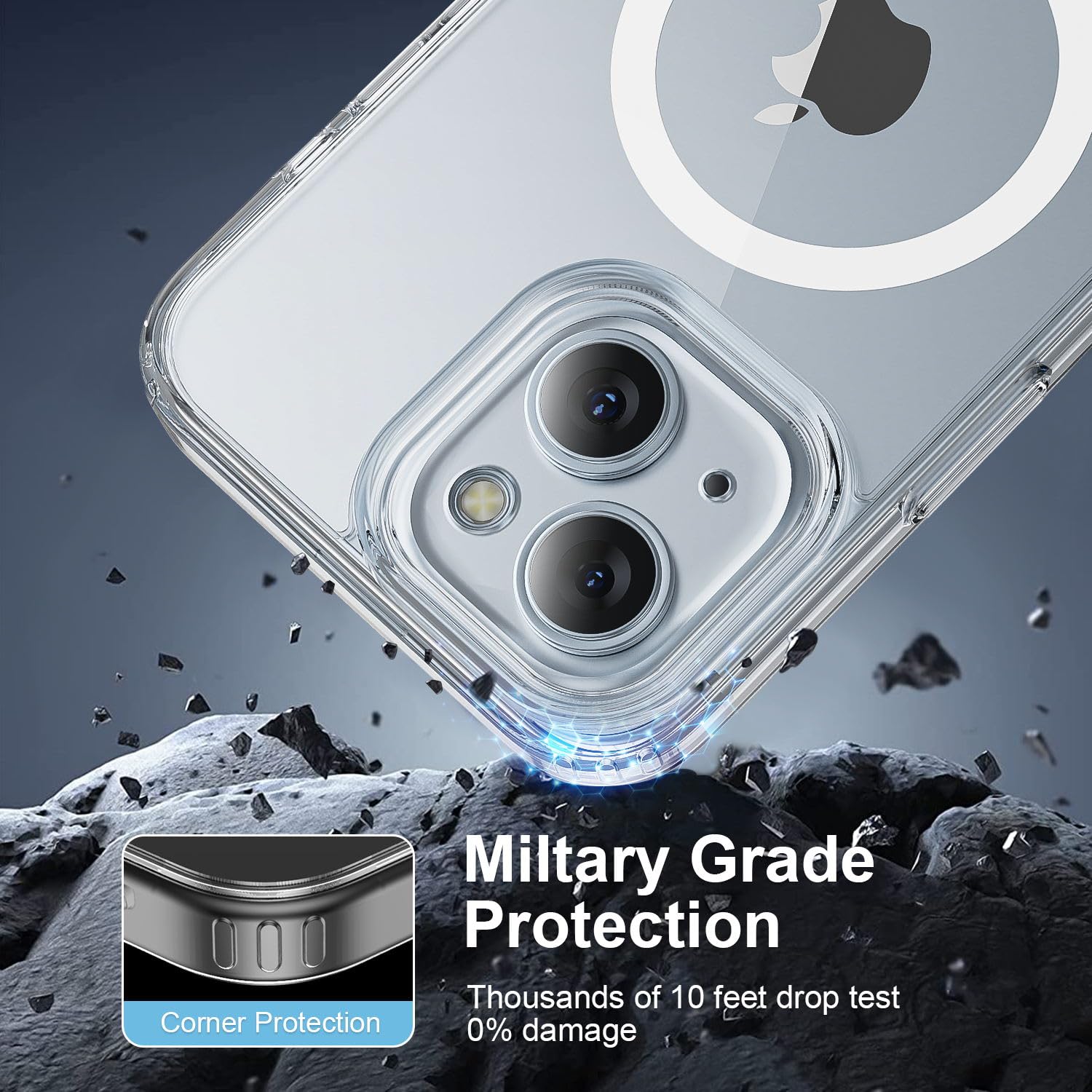 Gyizho Fits Iphone 14 Plus&Iphone 15 Plus Case [Compatible With Magsafe] [10Ft Drop Resistant] Slim Protective Cover, Non Yellow