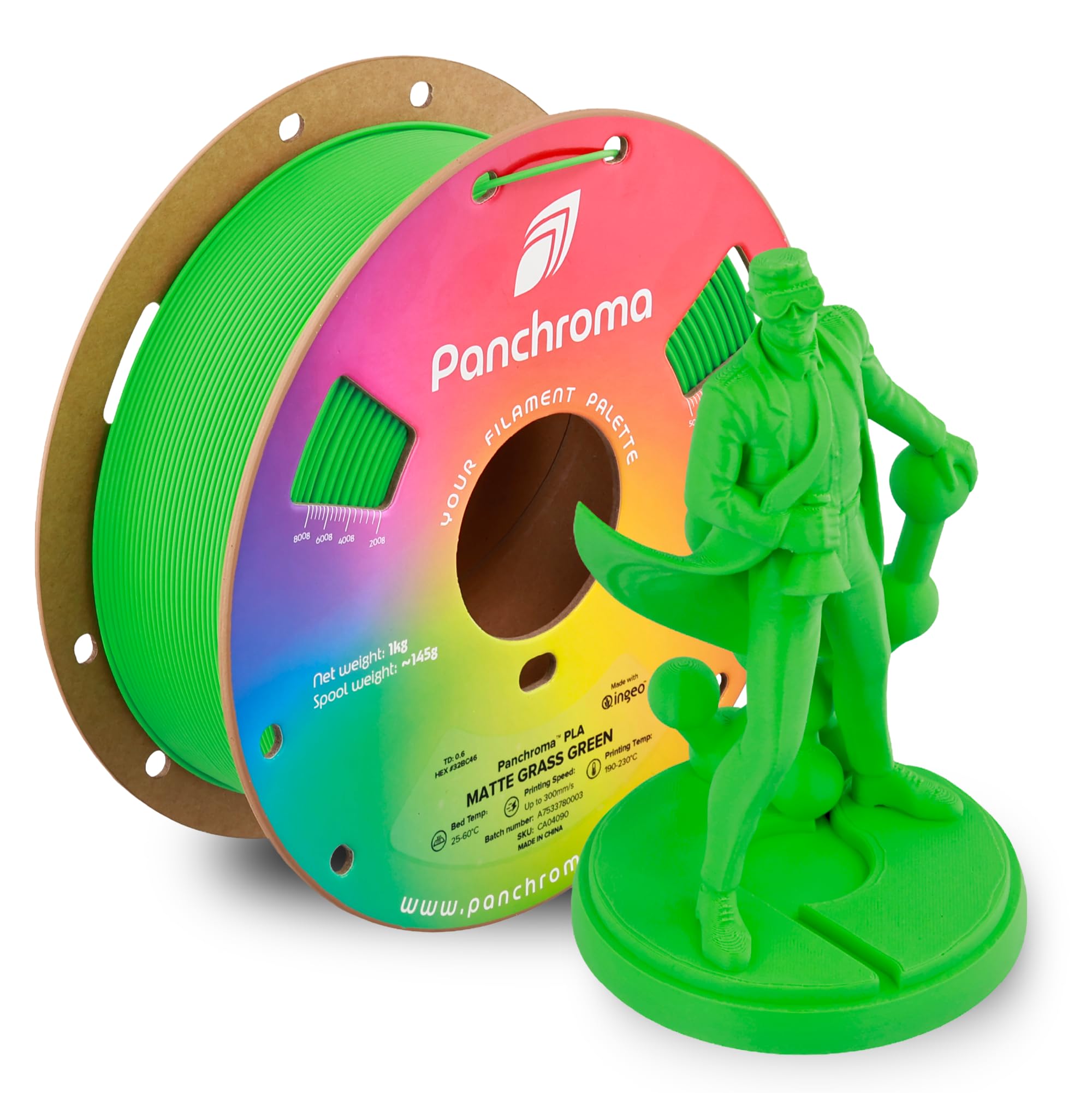 Polymaker Panchroma Matte PLA Filament, Grass Green 1.75mm 1kg 3D Printing Filament, Formerly Polyterra Matte, Fits Most FDM 3D 