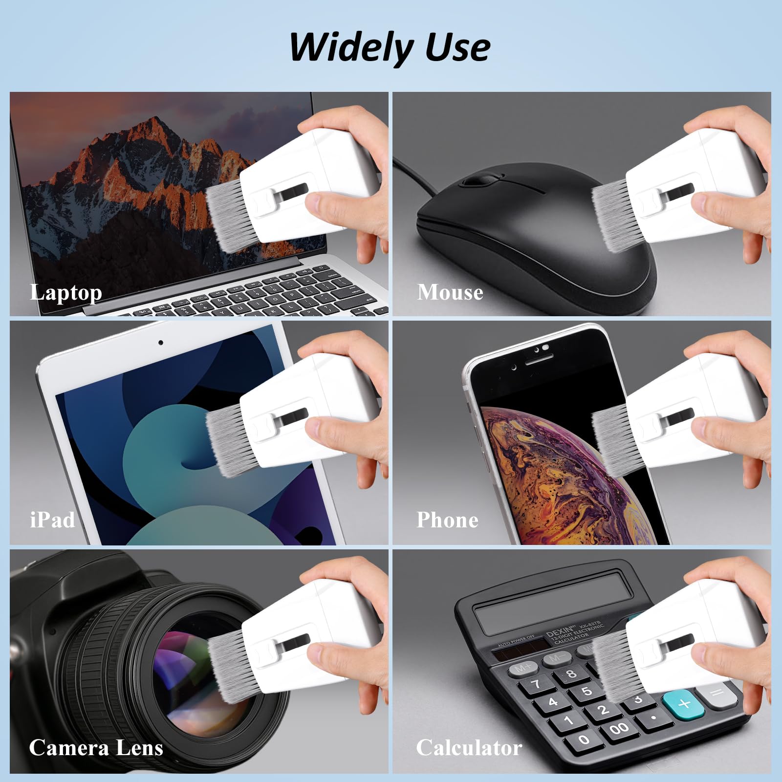 Keyboard Brush, Portable Keyboard Cleaner Soft Bristle Cleaning Brush, Safe Streak-Free Phone Screen Cleaner, Retractable Laptop