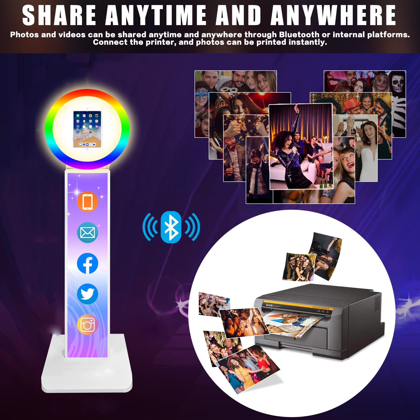 Zlpower Photo Booth For Ipad 10.2'' 10.9'' 11'' 12.9'' Photobooth Machine Stand Shell Selfie Adjustable Machine Custom Logo With