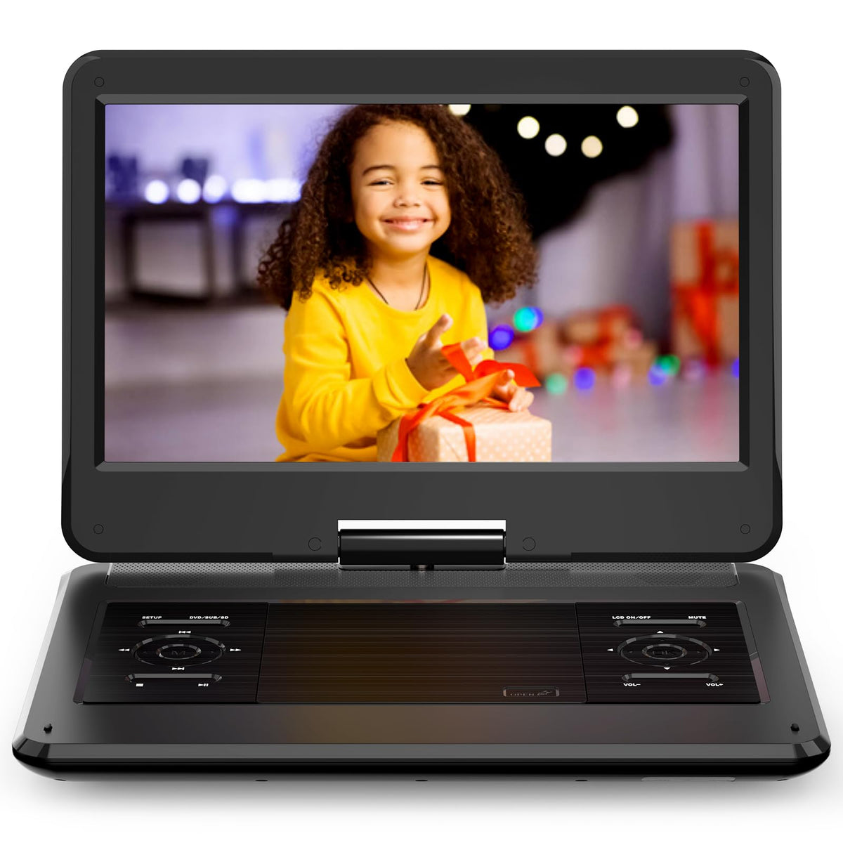 16.9'' Portable Dvd Player With 14.1'' Large Hd Screen, 4 6 Hours Rechargeable Battery, Car Dvd Player,Regions Free,Dual Speaker