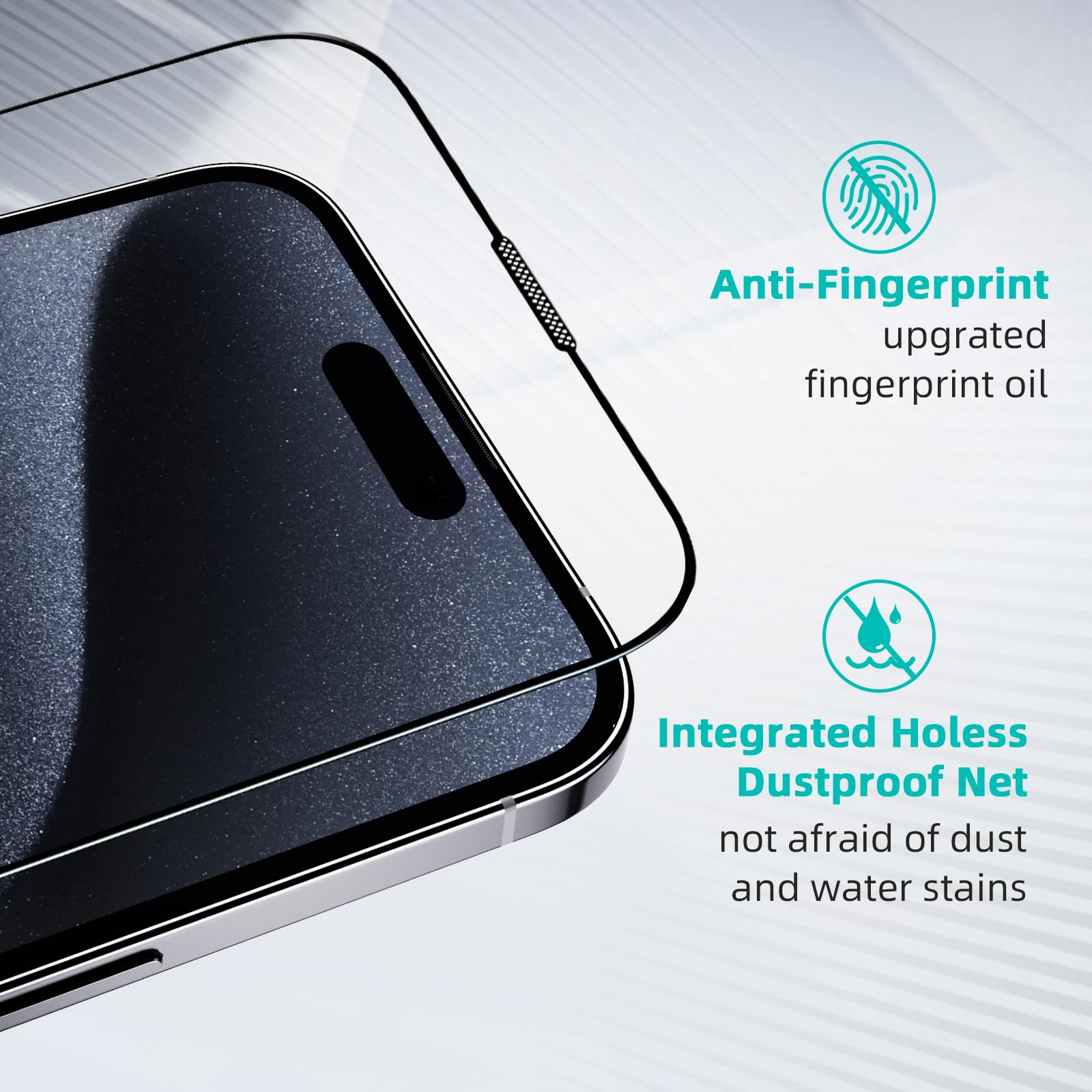 Avoar 2 Pack Screen Protector For Iphone 15 Pro Max, [Auto Alignment Kit] 6.7 Inch Hd Clear Full Screen Tempered Glass, Auto Dus