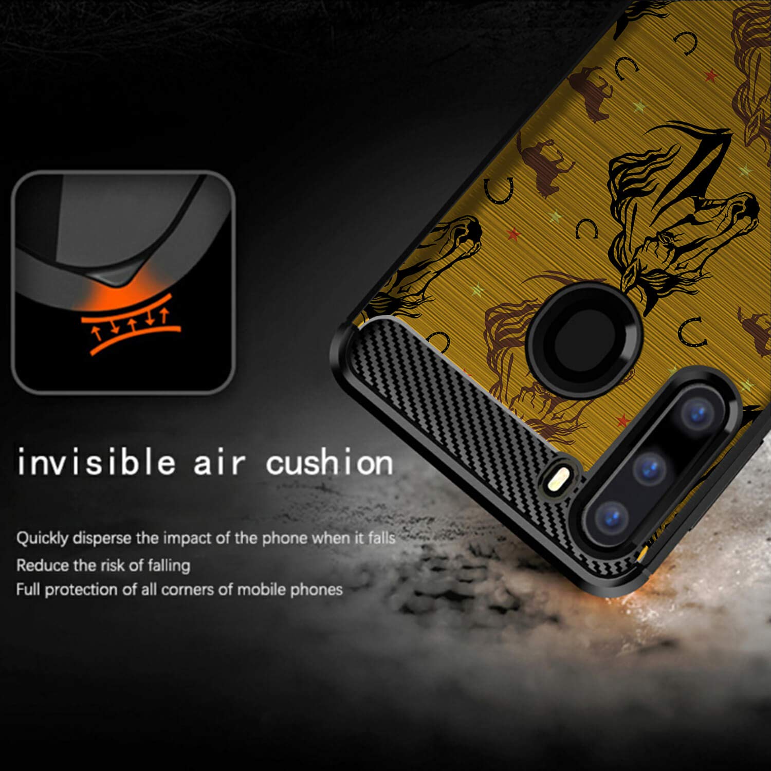 Casesondeck Case Compatible With [Samsung Galaxy A21 / A21 Case (2020)] Design Case, Slim Black Flexible Sleek Shock Protection