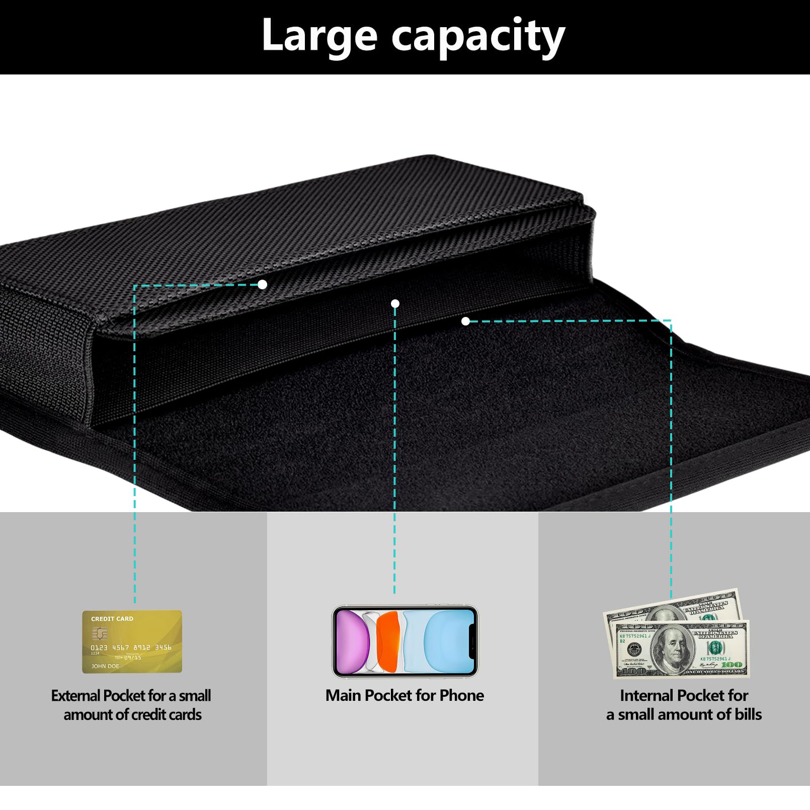 Ykooe Rugged Nylon Holster Compatible With Iphone 16 Pro Max, 16 Plus, 15 Pro Max, 15 Plus, 14 Pro Max, 14 Plus, 13 Pro Max, Gal