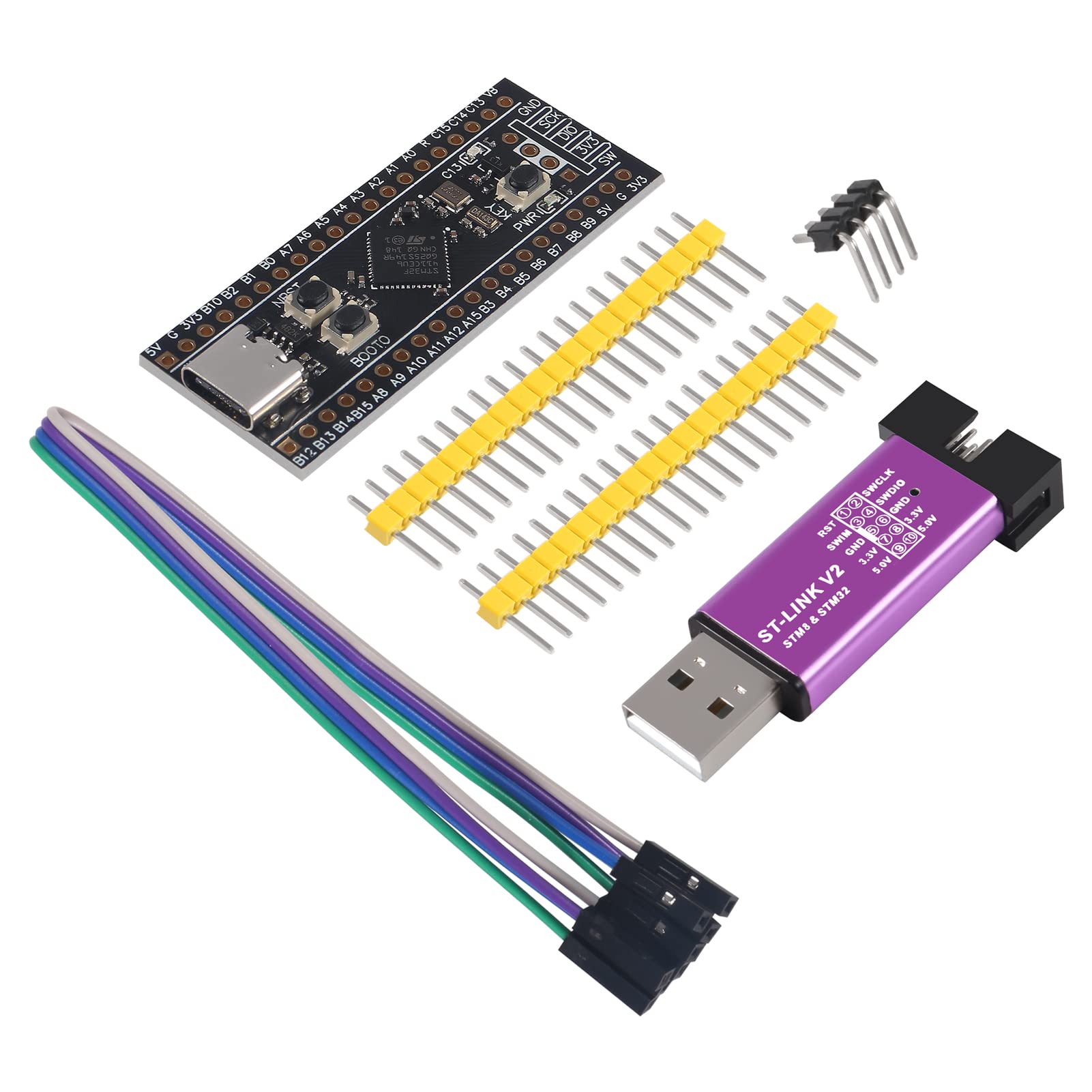 Dweii 1Pcs Stm32F411 Development Board V3.0 Stm32F411Ceu6 Stm32F4 Learning Board 100Mhz Clock 512Kb Flash And 128Kb Ram With 1 P