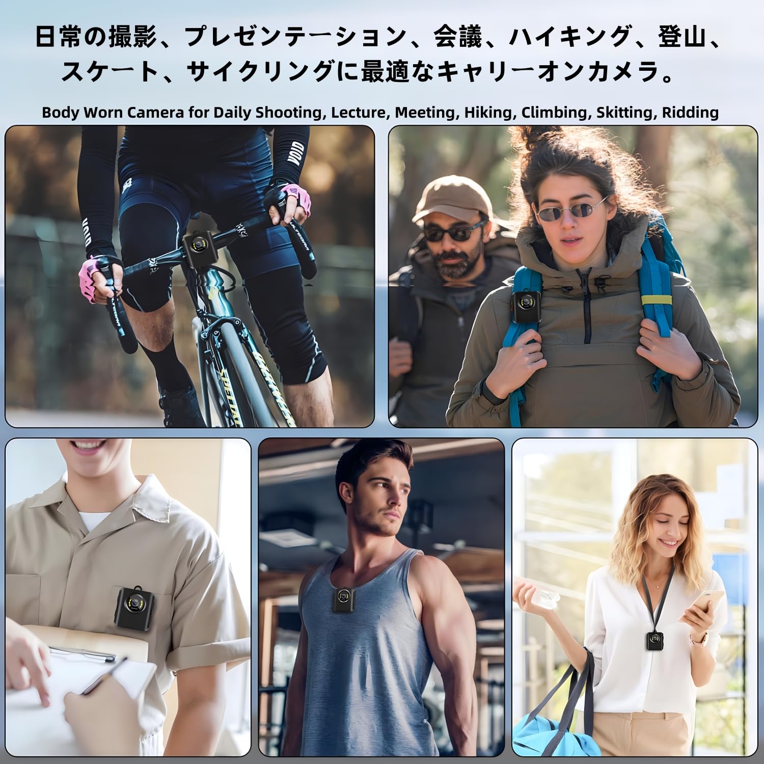 Jftwmg Body Camera With Video Recording Cam   Bodycam With 1080P Hd Built In 32Gb Memory Card, 0.96 Inch Display Cams, Wearable