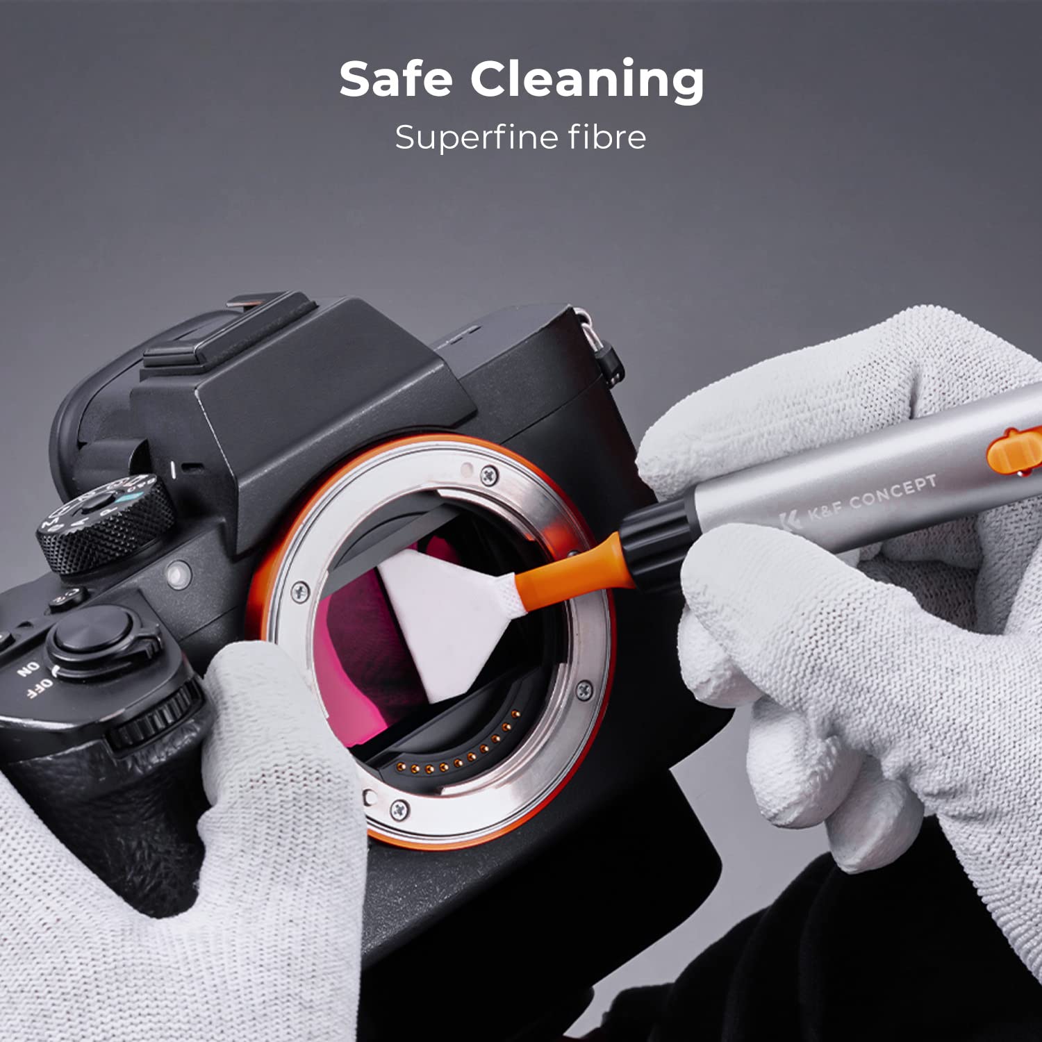 K&F Concept Camera Cleaning Kit, 6 In 1 With Vacuum Cleaning Cloth*2, Replaceable Cleaning Pen, Full Frame Cleaning Wand*2, Sili