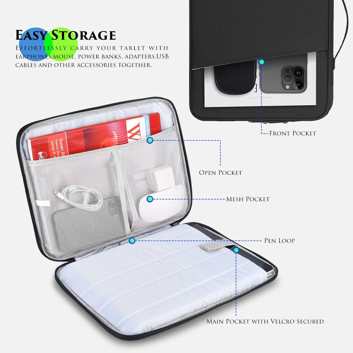 9.7 11 Inch Tablet Sleeve Case Compatible With 11 Samsung Galaxy Tab S8 S7/10.4'' Samsung Galaxy Tab A7 S6/Samsung Galaxy Tab A