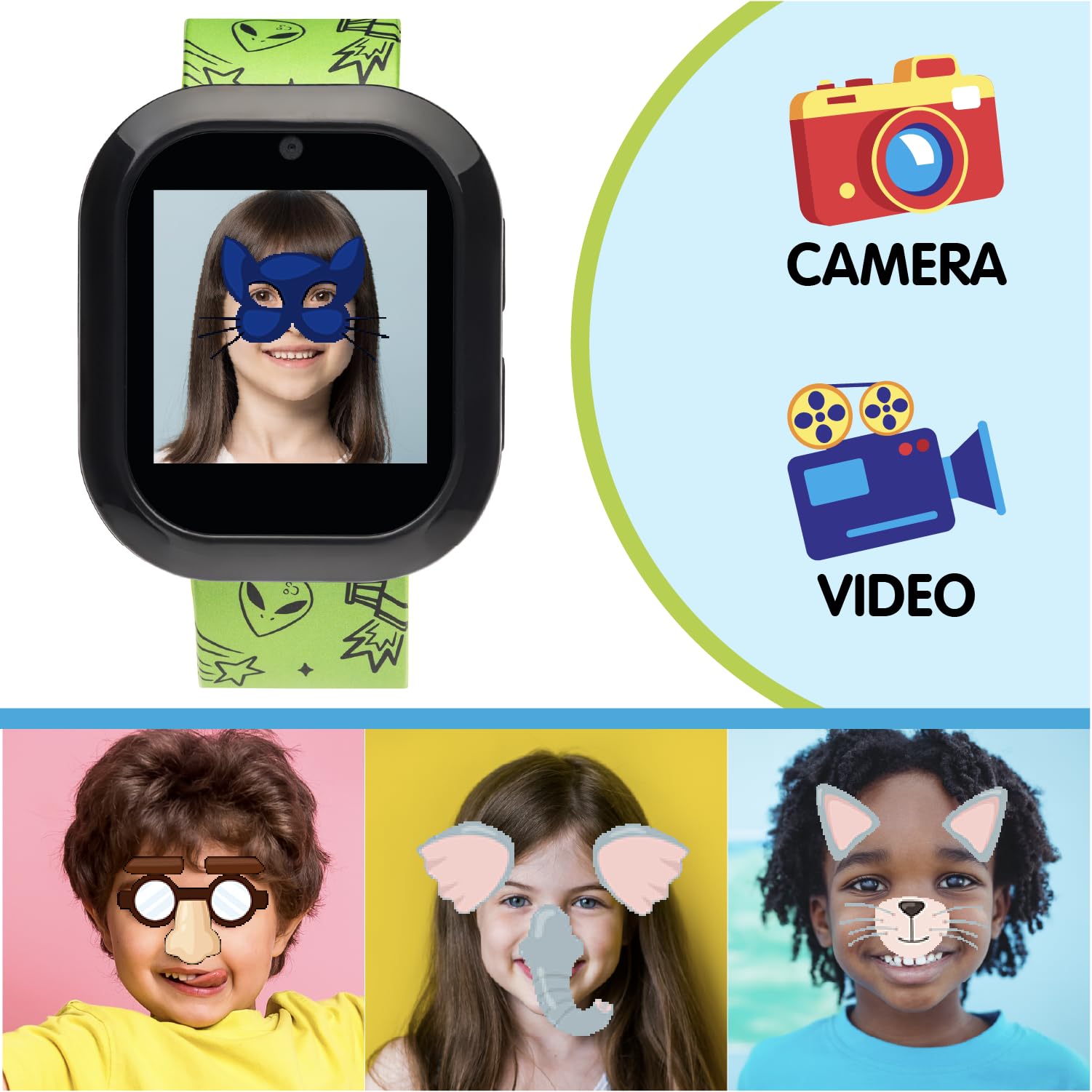 Playzoom Kids Smartwatch With Bluetooth Speaker Set - Fun And Educational Smart Watch For Boys And Girls, Perfect Travel Toy And