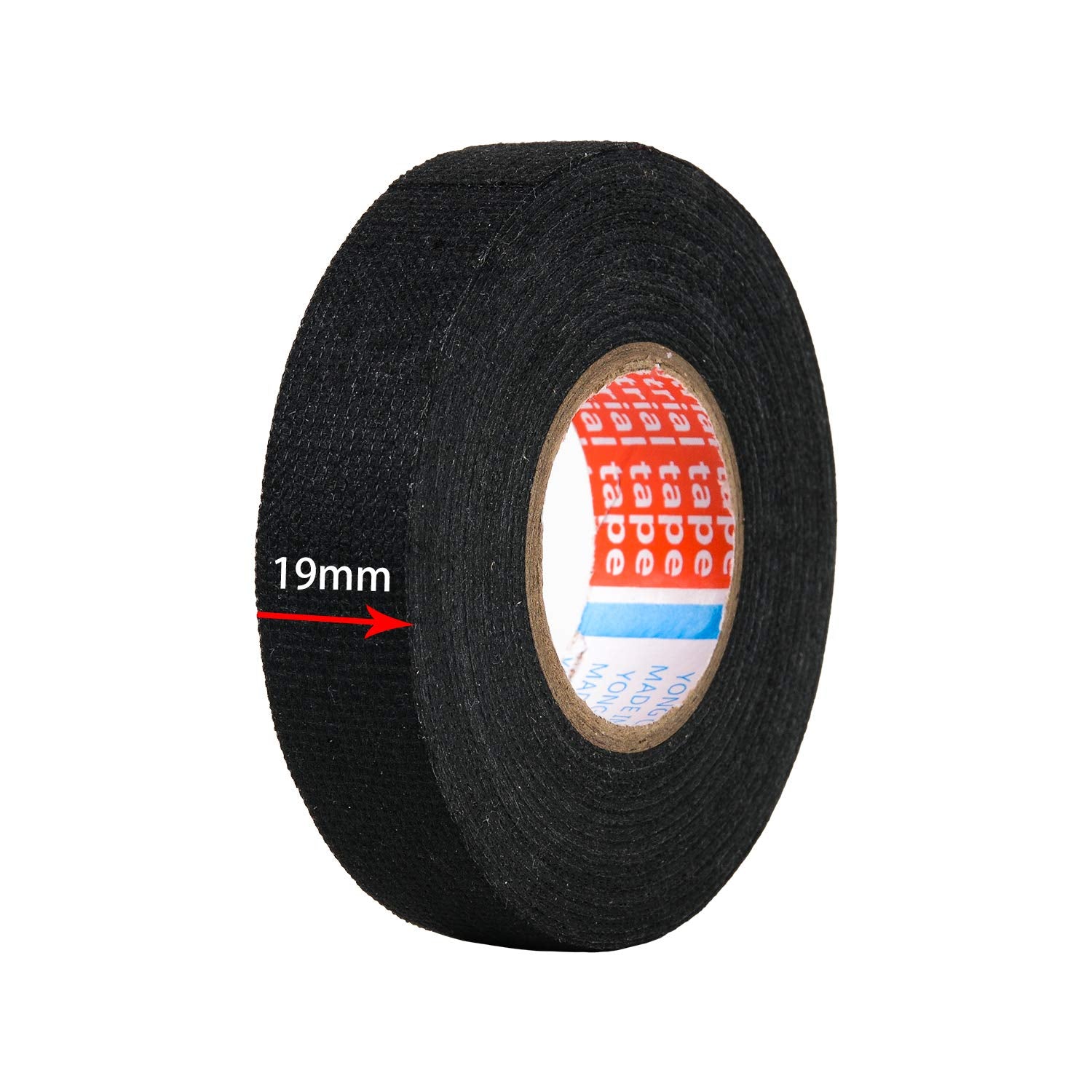 Hstech Wire Harness Cloth Tape, 3/4 Inch By 50 Foot (4 Rolls), Speaker Wiring Harness Cloth Tape, Black Adhesive Fabric Tape, Fo