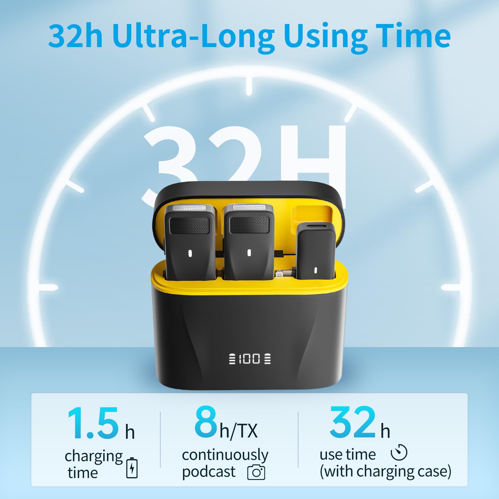 Pilsamas Mini Wireless Lapel Lavalier Microphone For Android, Iphone 15 16 Pro Max   2 Pack, 32H Battery, Noise Canceling   Usb