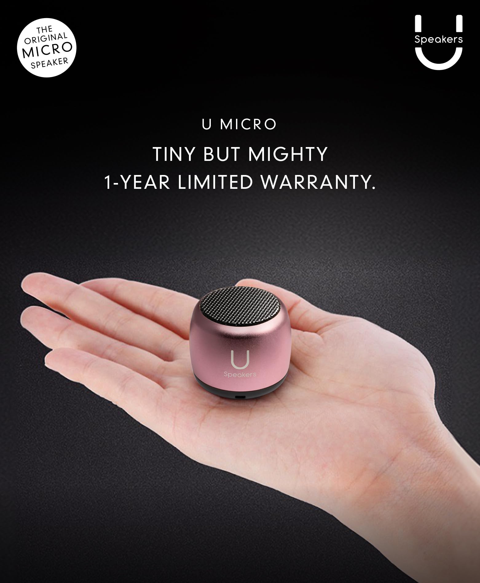 Fashionit U Micro Bluetooth Speaker | Coin-Sized Speakers Bluetooth Wireless With Built-In Mic & Remote Shutter | Portable Rich