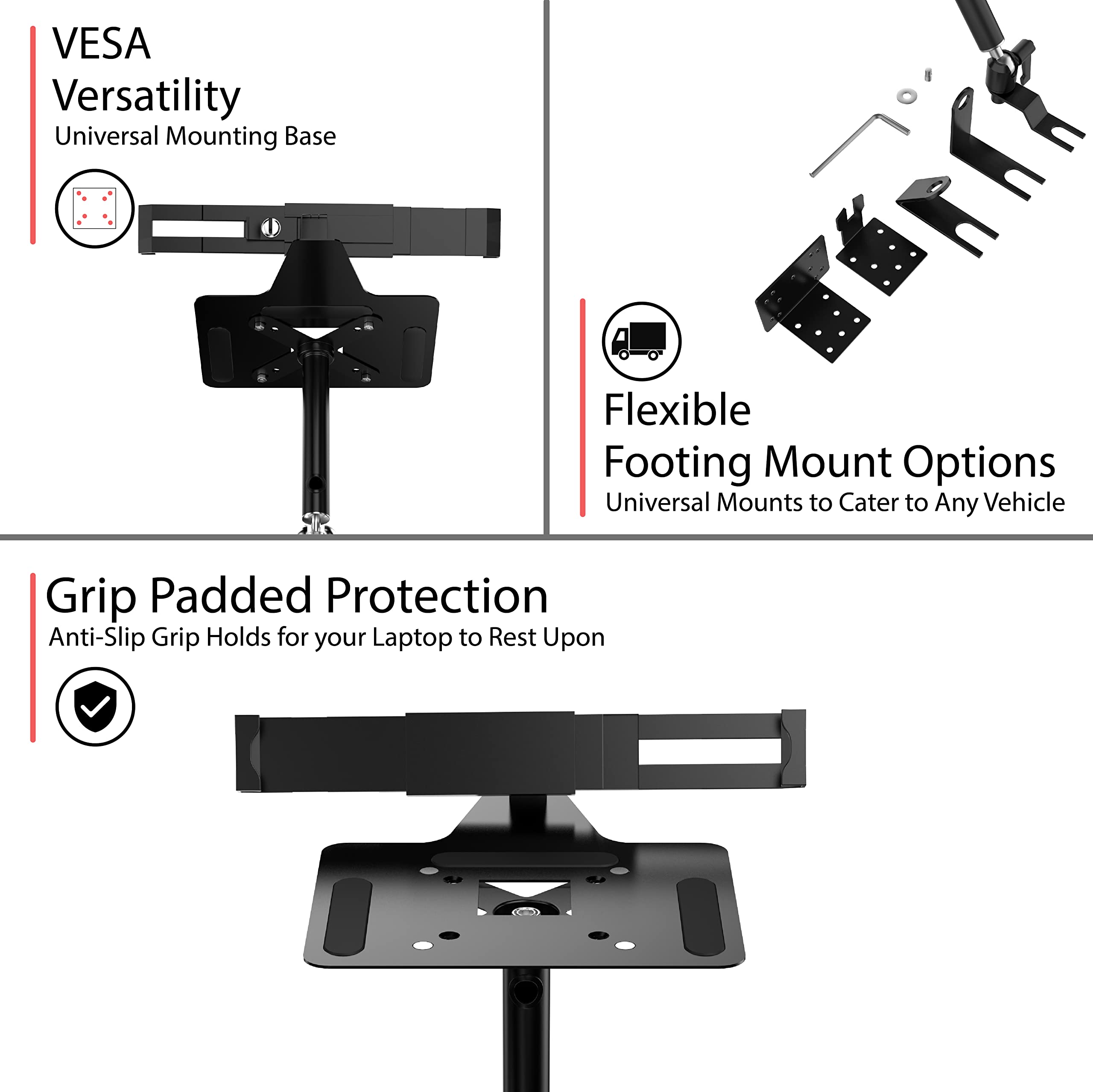 Cta Digital Laptop Arm   Cta Security Laptop Arm With Vesa Mounting Base For Delivery Vehicles, Law Enforcement Cars, And Ride S