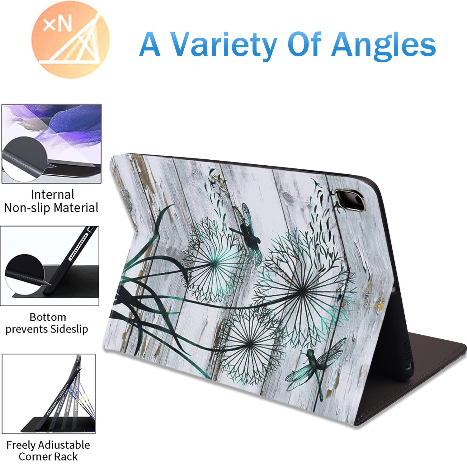 Case For Ipad 9Th / 8Th / 7Th Gen(2021/2020/2019) 10.2 / Ipad Air 10.5  2019 / Ipad Pro 10.5 , Leather Smart Case, Adjustable St